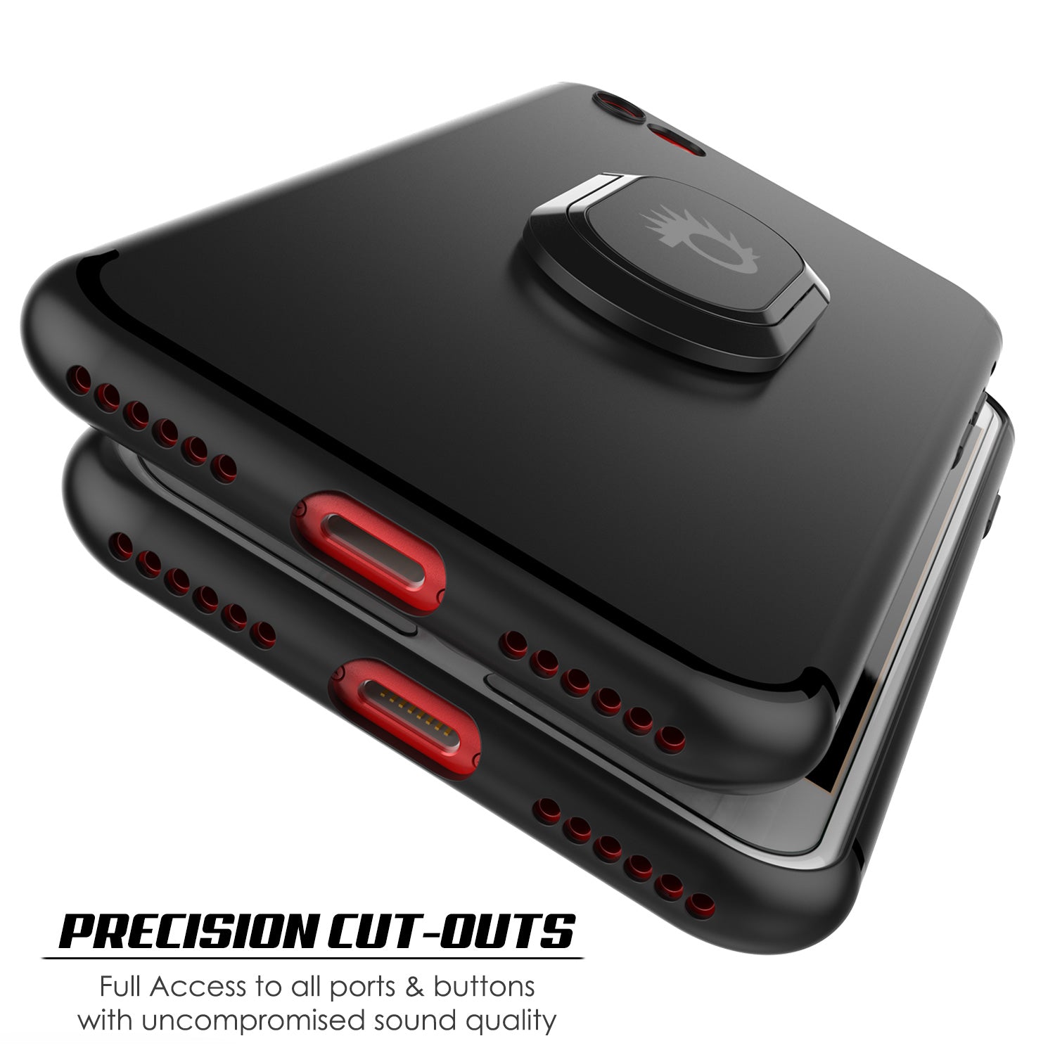 iPhone 8 Case, Punkcase Magnetix Protective TPU Cover W/ Kickstand, PLUS Tempered Glass Screen Protector [Black]