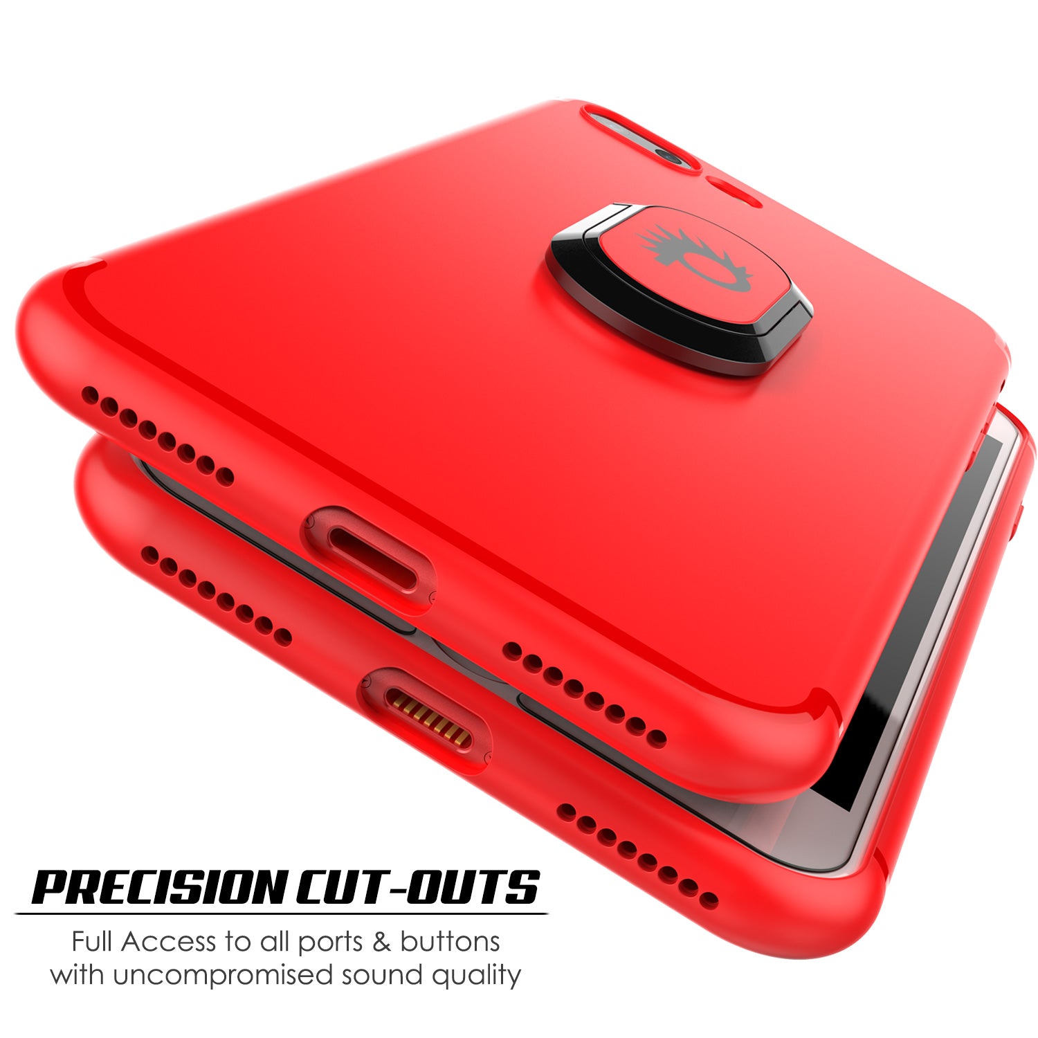 iPhone 8 PLUS Case, Punkcase Magnetix Protective TPU Cover W/ Kickstand, Tempered Glass Screen Protector [Red]