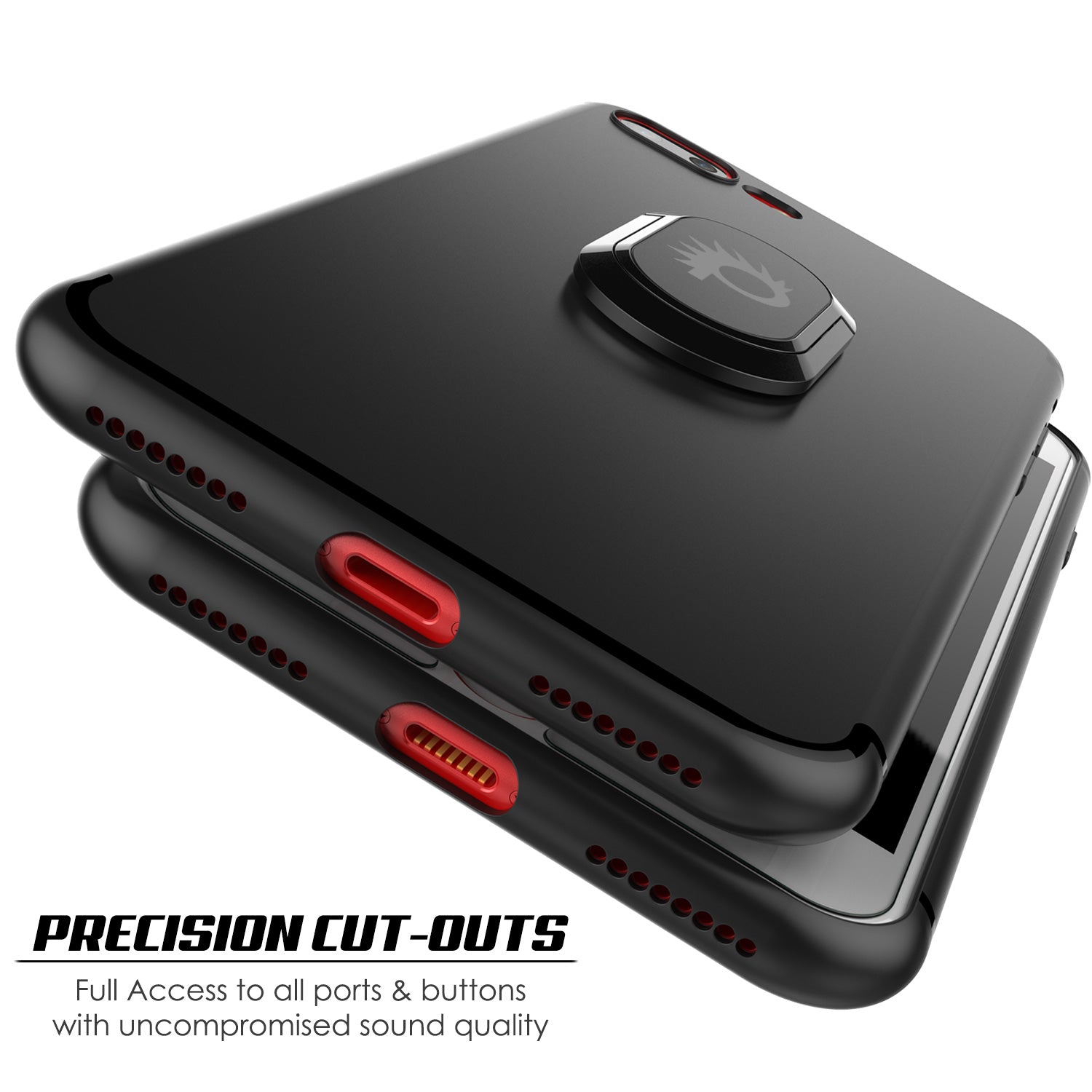 iPhone 8 PLUS Case, Punkcase Magnetix Protective TPU Cover W/ Kickstand, Tempered Glass Screen Protector [Black]