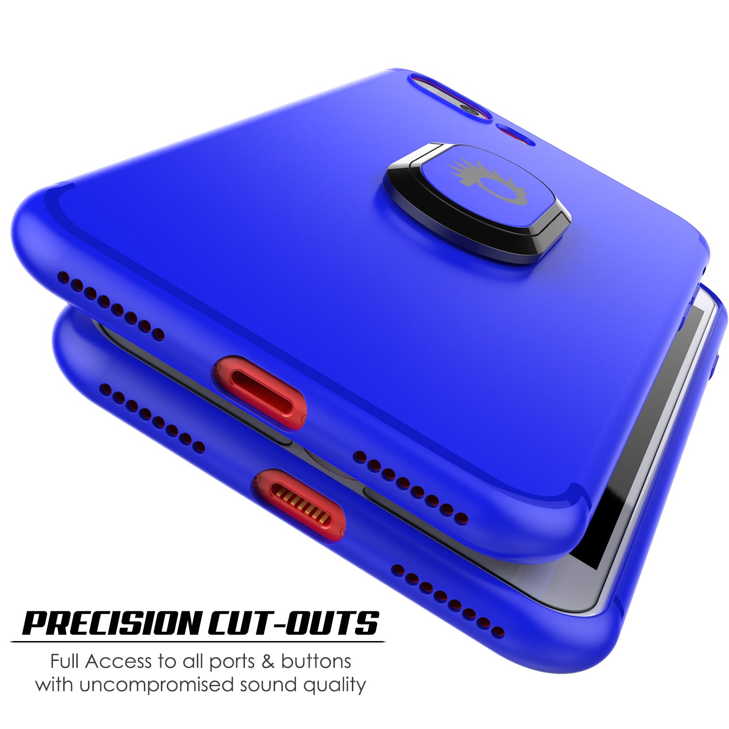 iPhone 8 PLUS Case, Punkcase Magnetix Protective TPU Cover W/ Kickstand, Tempered Glass Screen Protector [Blue]