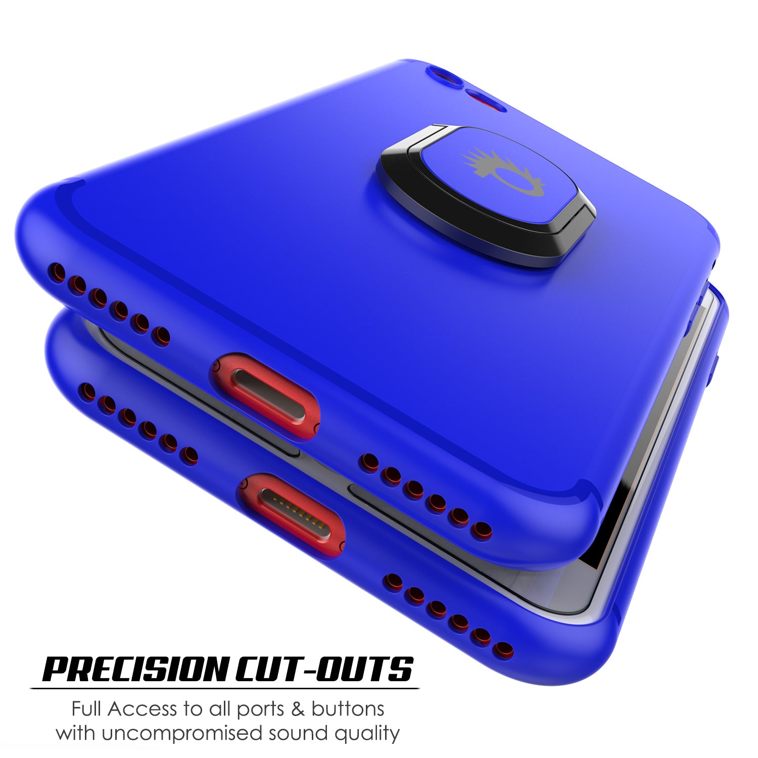 iPhone 8 Case, Punkcase Magnetix Protective TPU Cover W/ Kickstand, PLUS Tempered Glass Screen Protector [Blue]