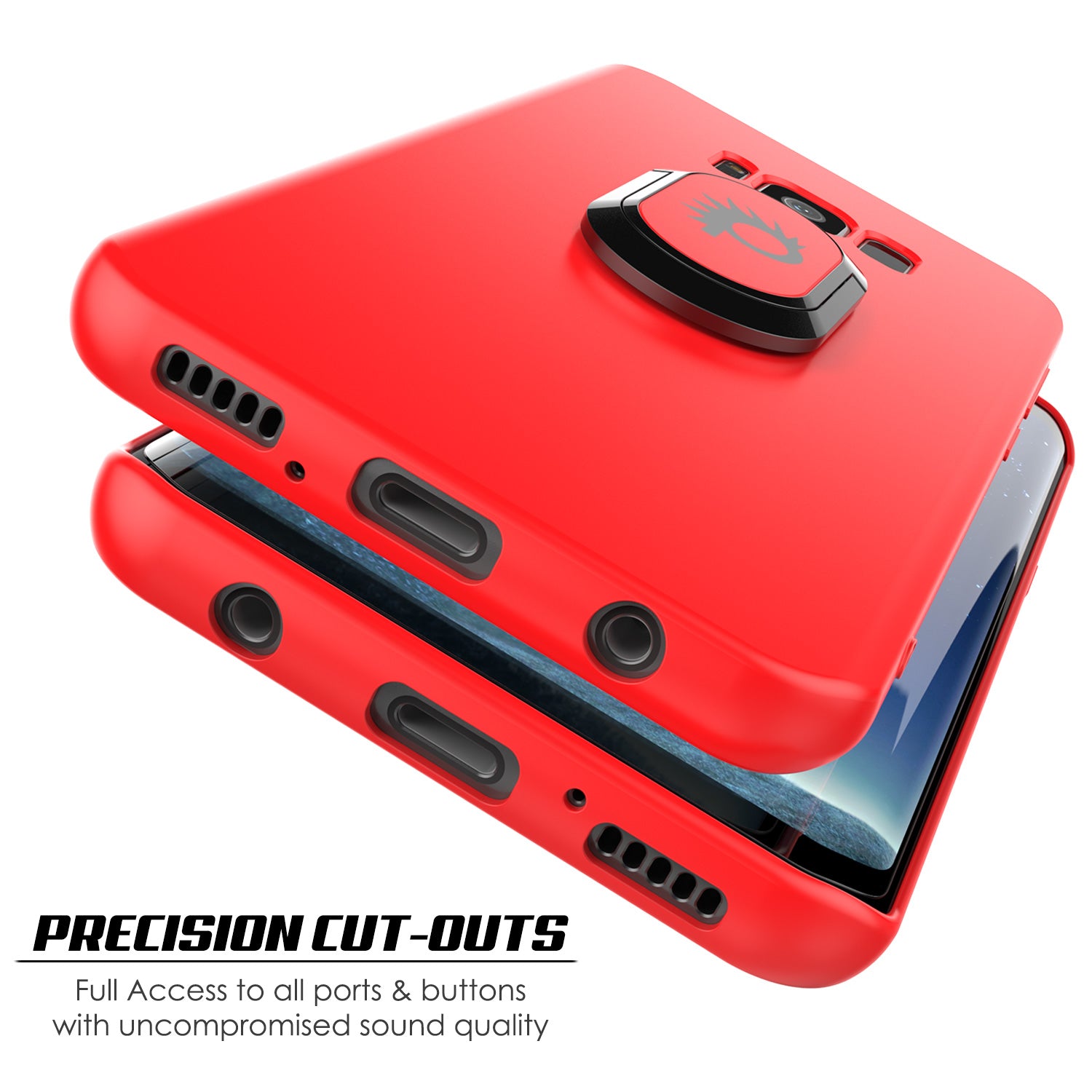 Galaxy S8 PLUS, Punkcase Magnetix Protective TPU Cover W/ Kickstand, Screen Protector [Red]