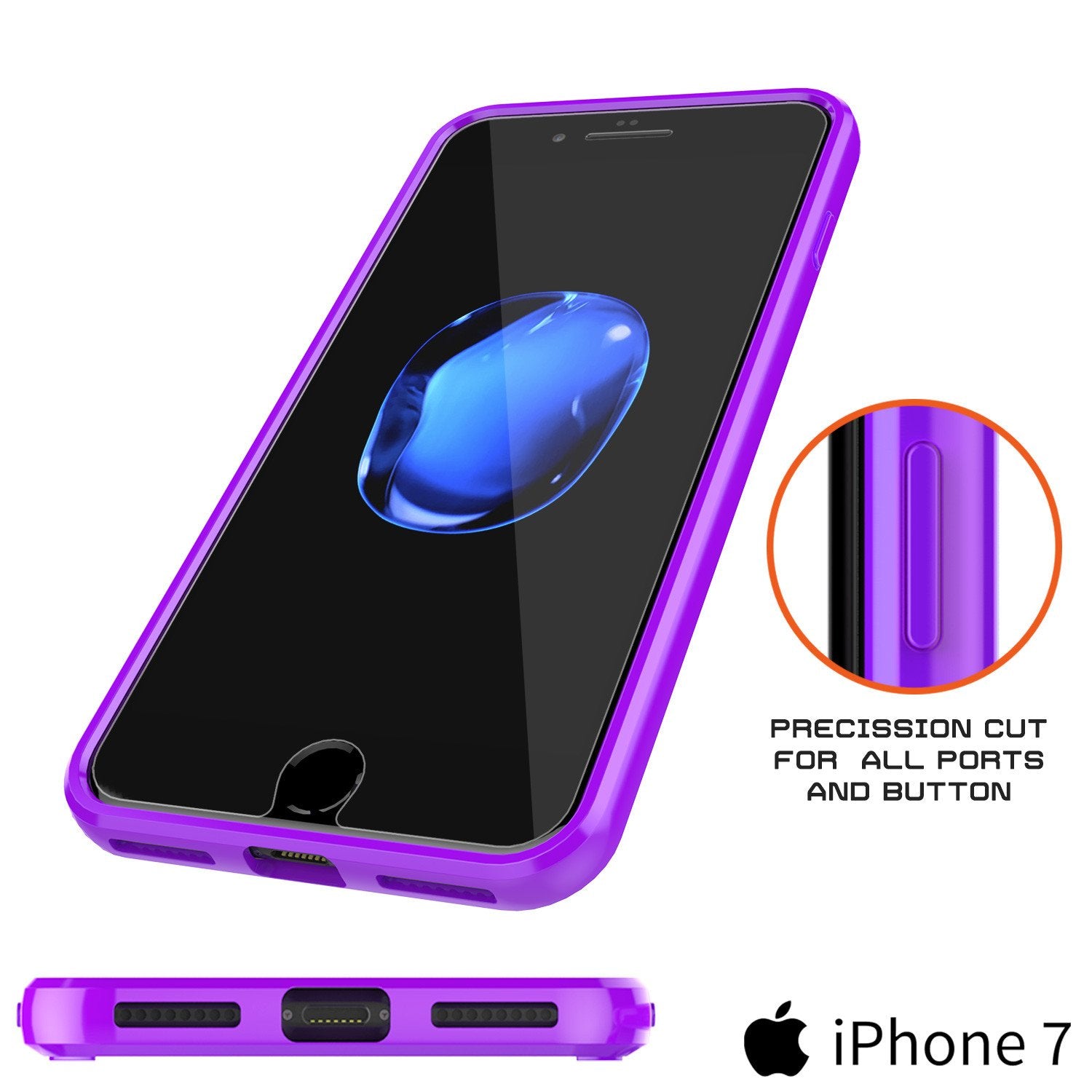 iPhone 8 Case Punkcase® LUCID 2.0 Purple Series w/ PUNK SHIELD Screen Protector | Ultra Fit