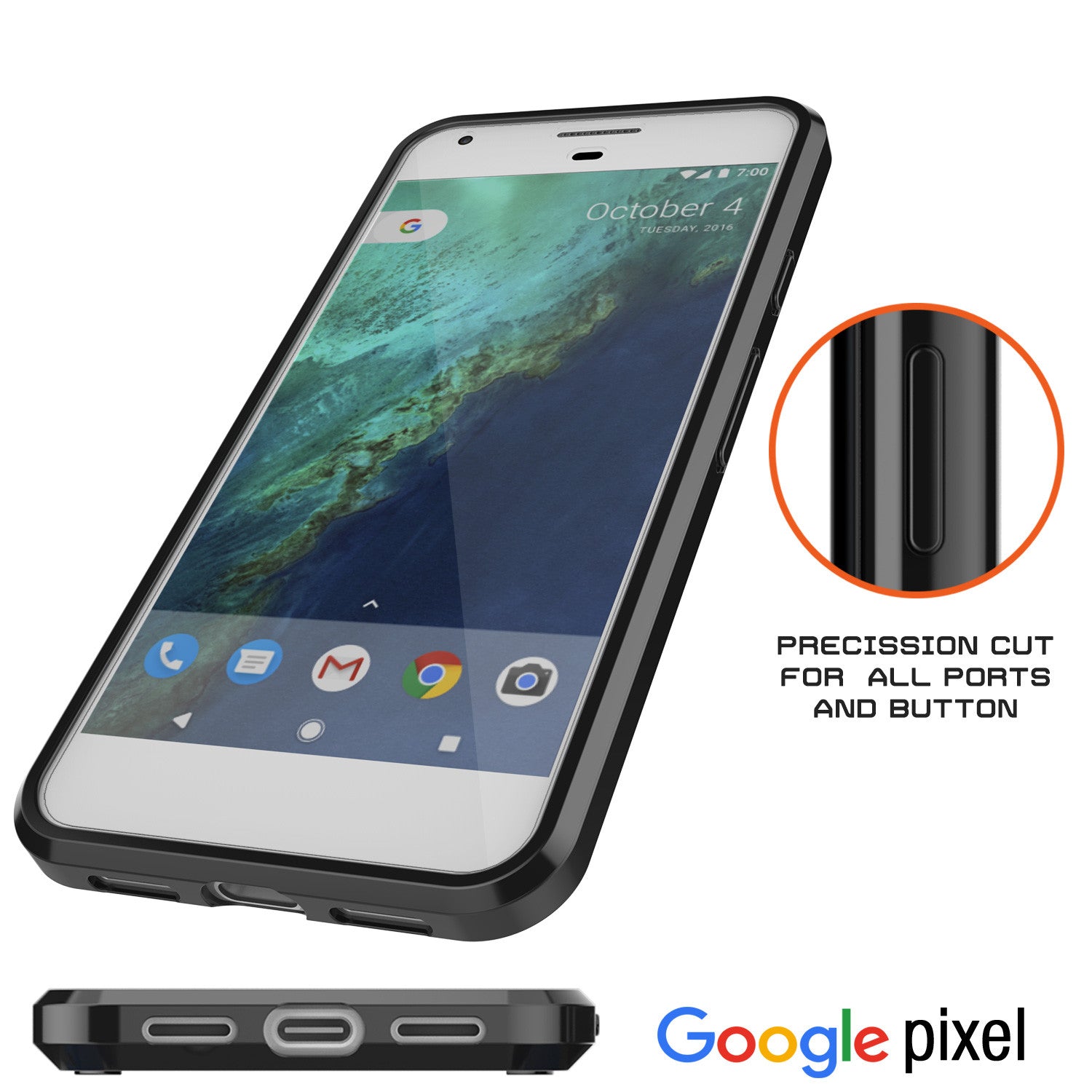 Google Pixel Case Punkcase® LUCID 2.0 Black Series w/ PUNK SHIELD Glass Screen Protector | Ultra Fit