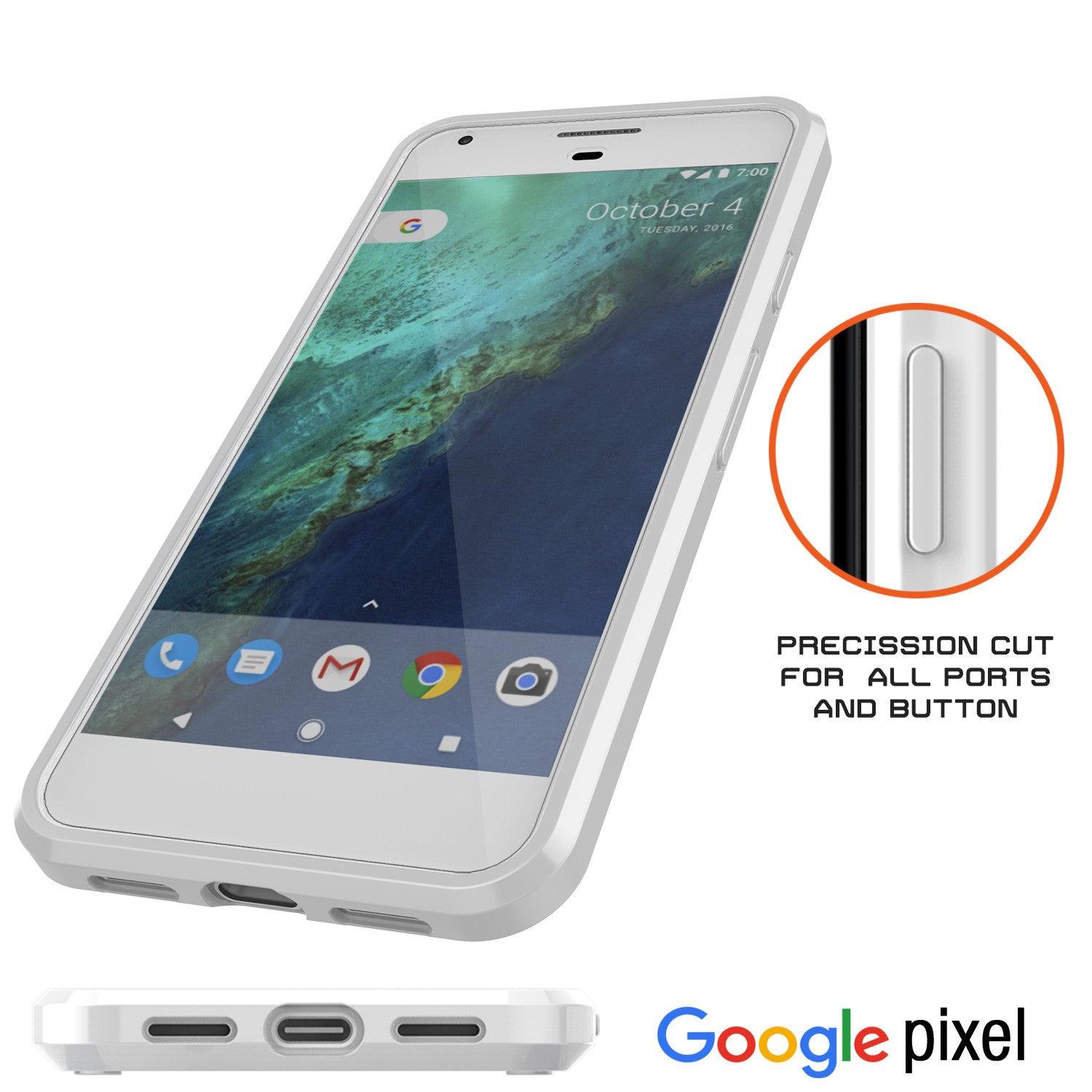 Google Pixel Case Punkcase® LUCID 2.0 White Series w/ PUNK SHIELD Glass Screen Protector | Ultra Fit
