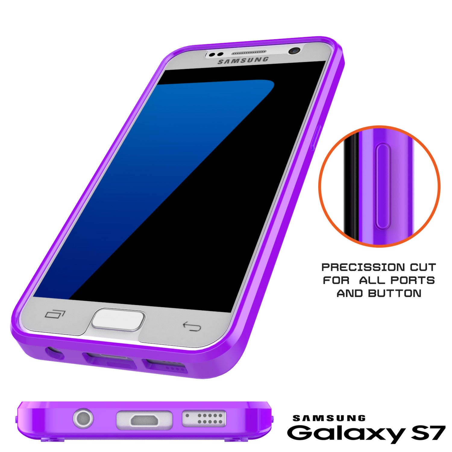 S7 Case Punkcase® LUCID 2.0 Purple Series w/ PUNK SHIELD Glass Screen Protector | Ultra Fit