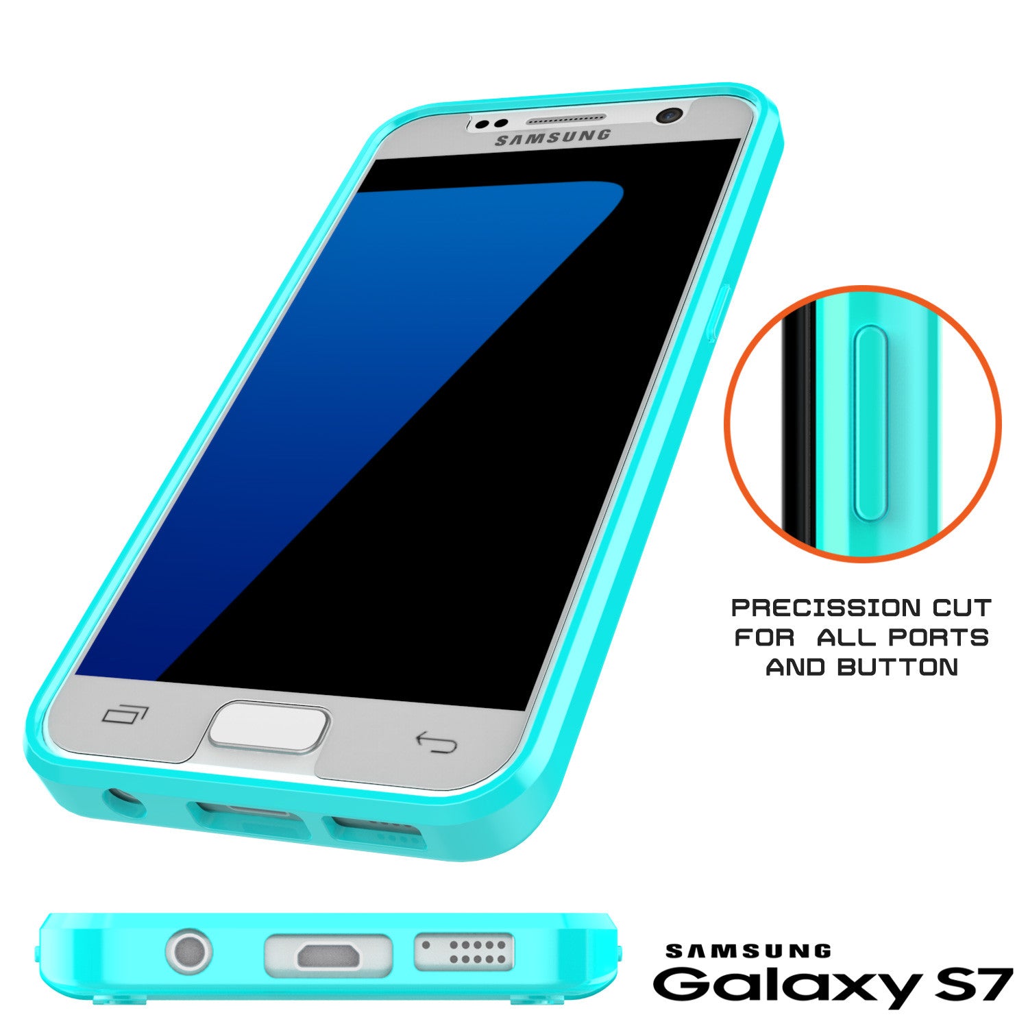 S7 Case Punkcase® LUCID 2.0 Teal Series w/ PUNK SHIELD Glass Screen Protector | Ultra Fit