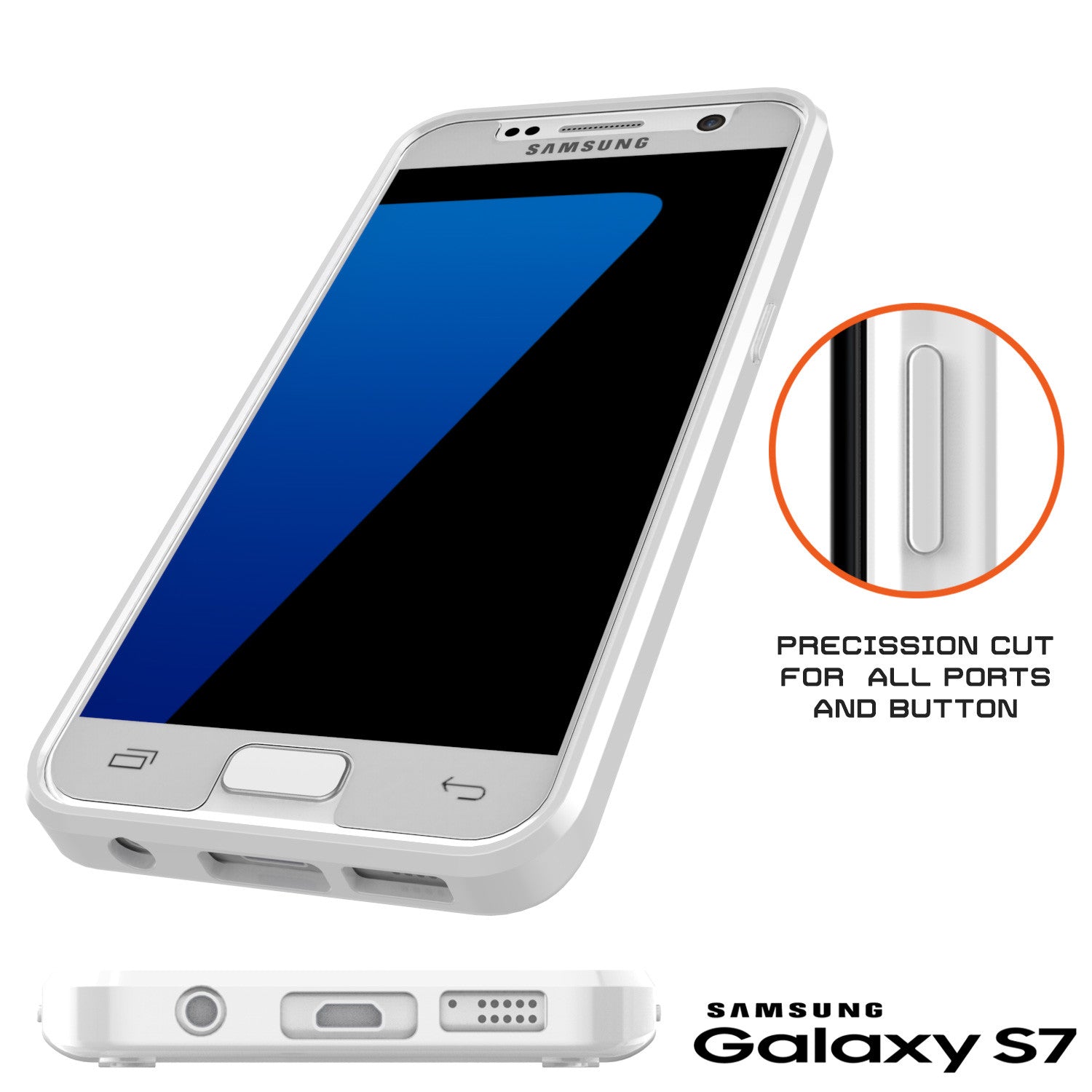 S7 Case Punkcase® LUCID 2.0 White Series w/ PUNK SHIELD Glass Screen Protector | Ultra Fit