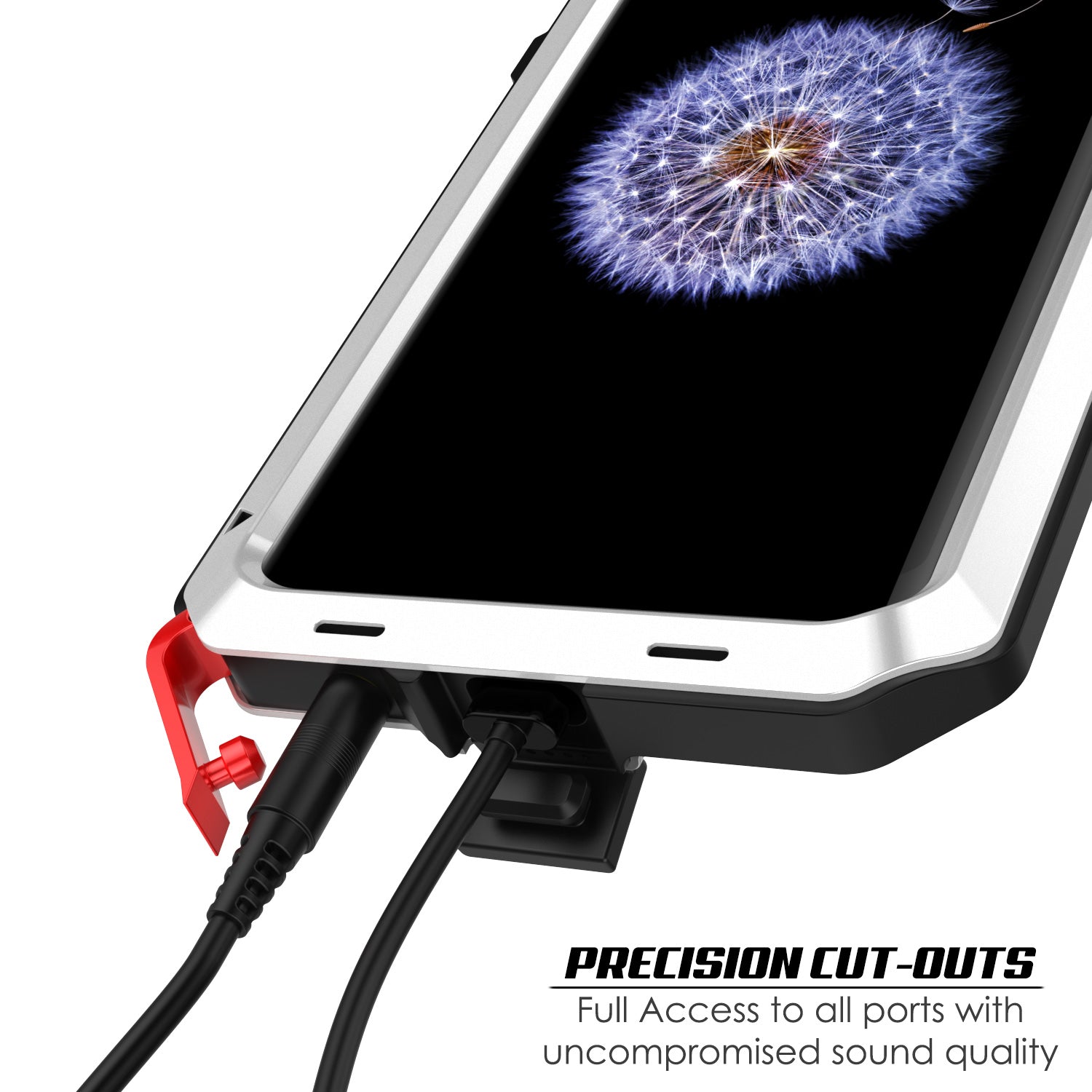 Galaxy S9 Plus Metal Case, Heavy Duty Military Grade Rugged Armor Cover [White]