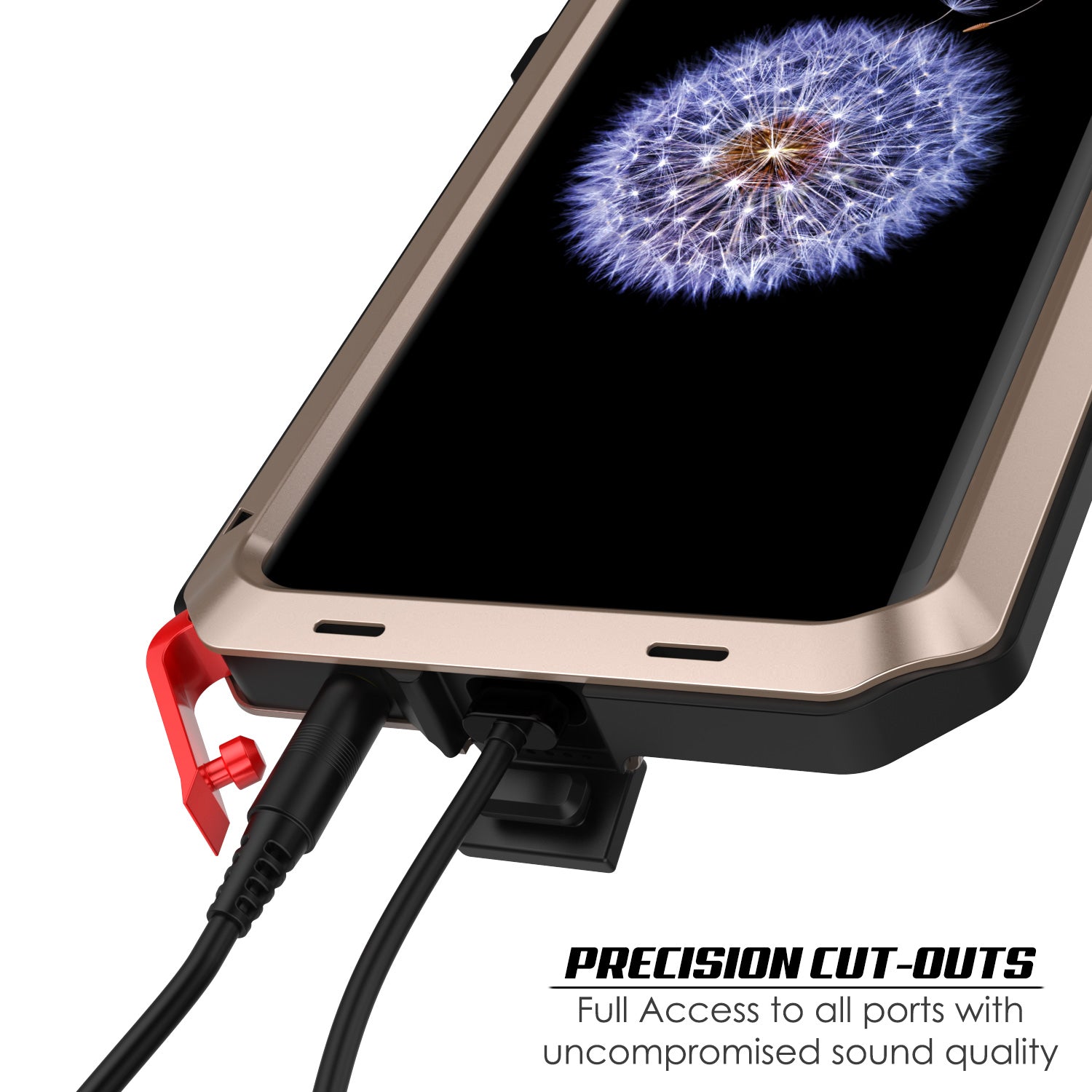 Galaxy S9 Plus Metal Case, Heavy Duty Military Grade Rugged Armor Cover [Gold]
