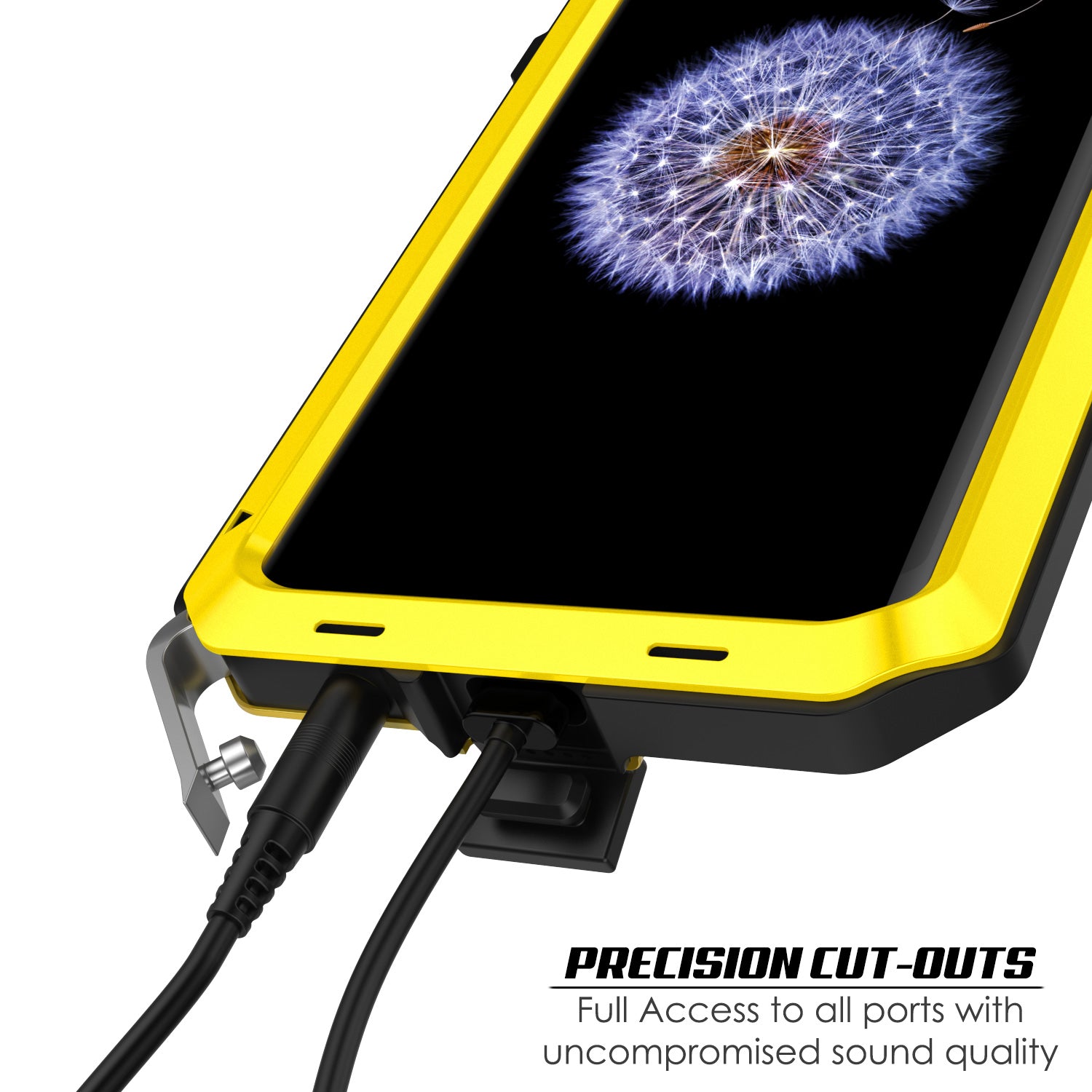 Galaxy S9 Plus Metal Case, Heavy Duty Military Grade Rugged Armor Cover [Neon]