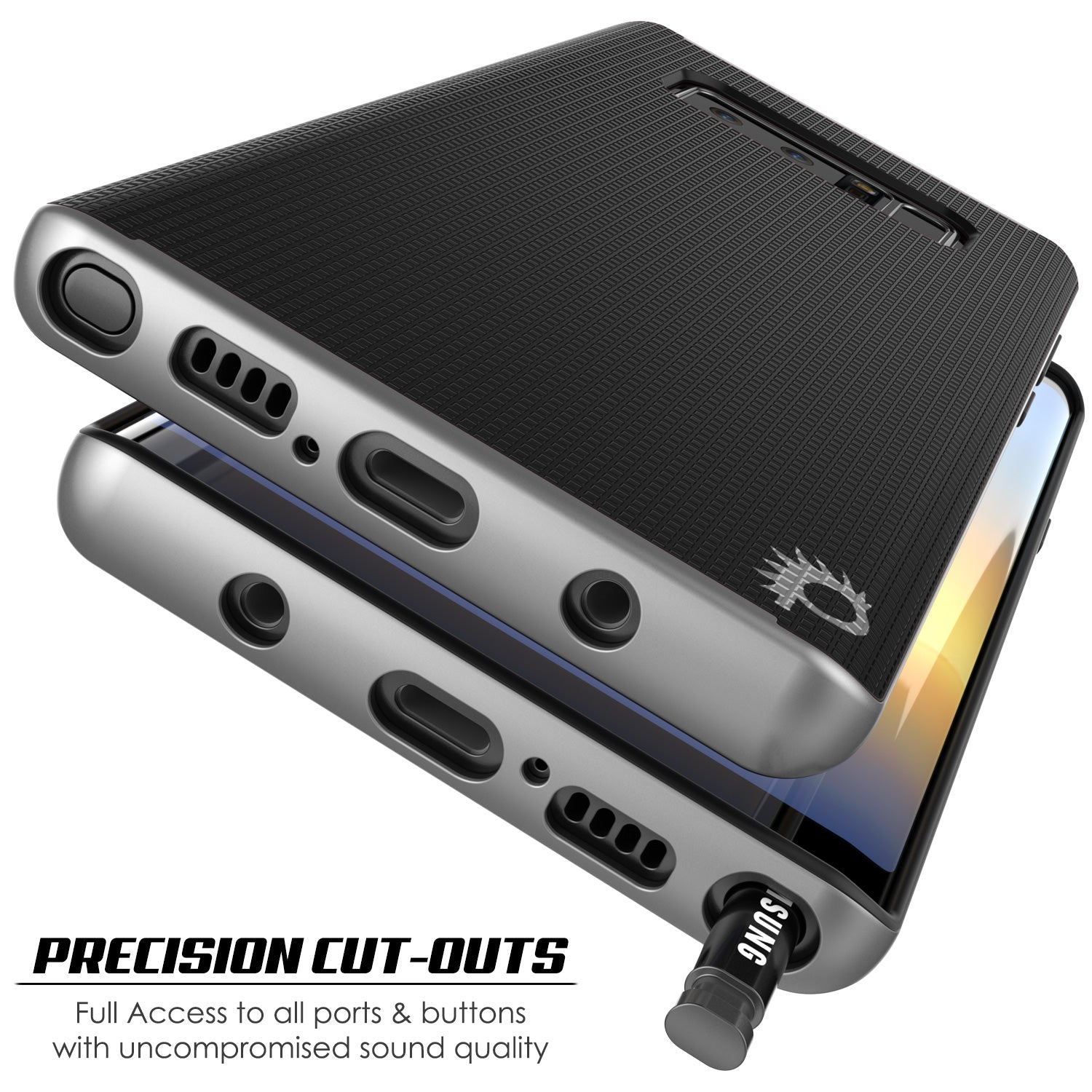 Galaxy Note 8 Hybrid 3-Piece Anti-Shock Dual Layer Case | Silver