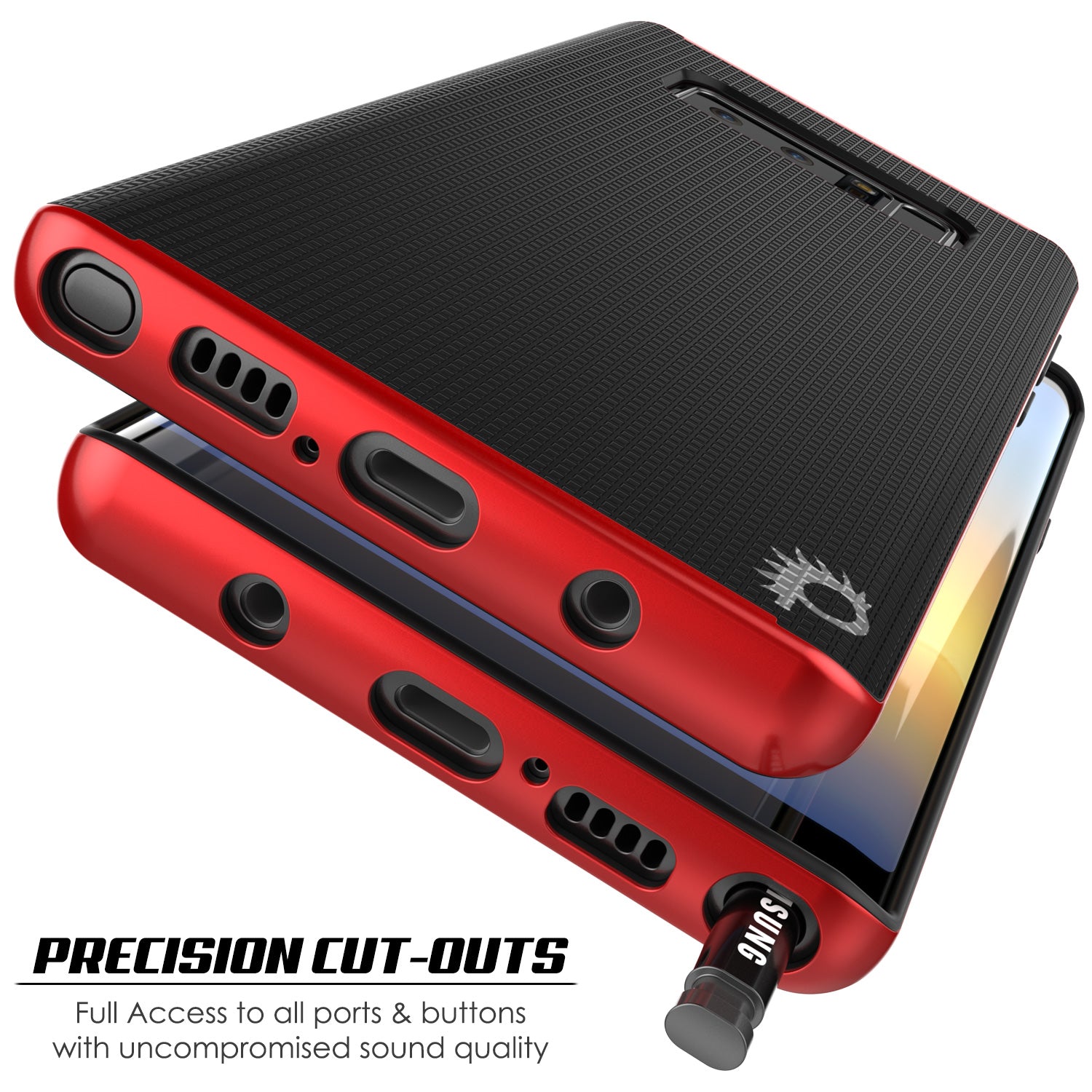 Galaxy Note 8 Hybrid 3-Piece Anti-Shock Dual Layer Bumper Case | Red