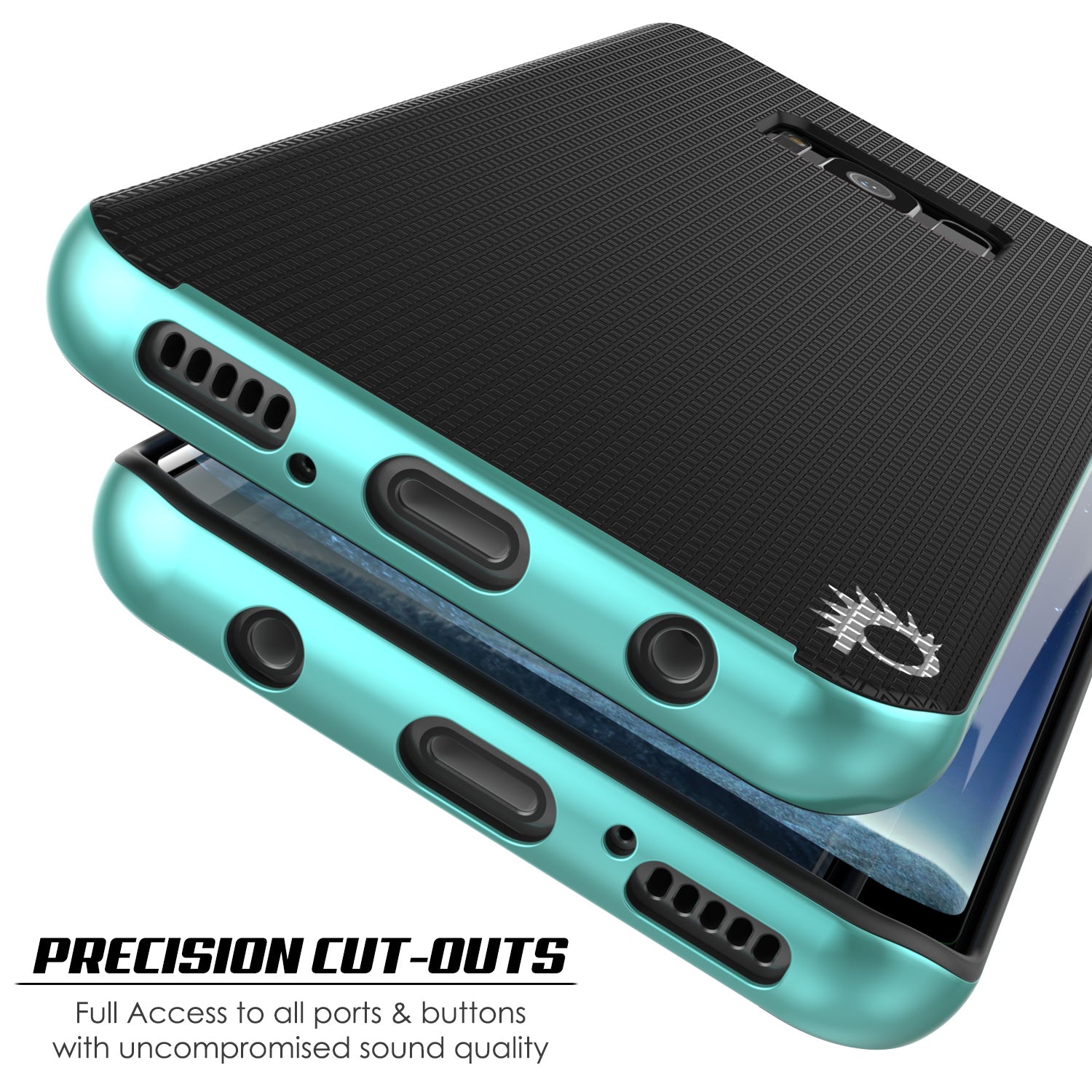 Galaxy S8 Case, PunkCase Stealth Teal Series Hybrid 3-Piece Shockproof Dual Layer Cover
