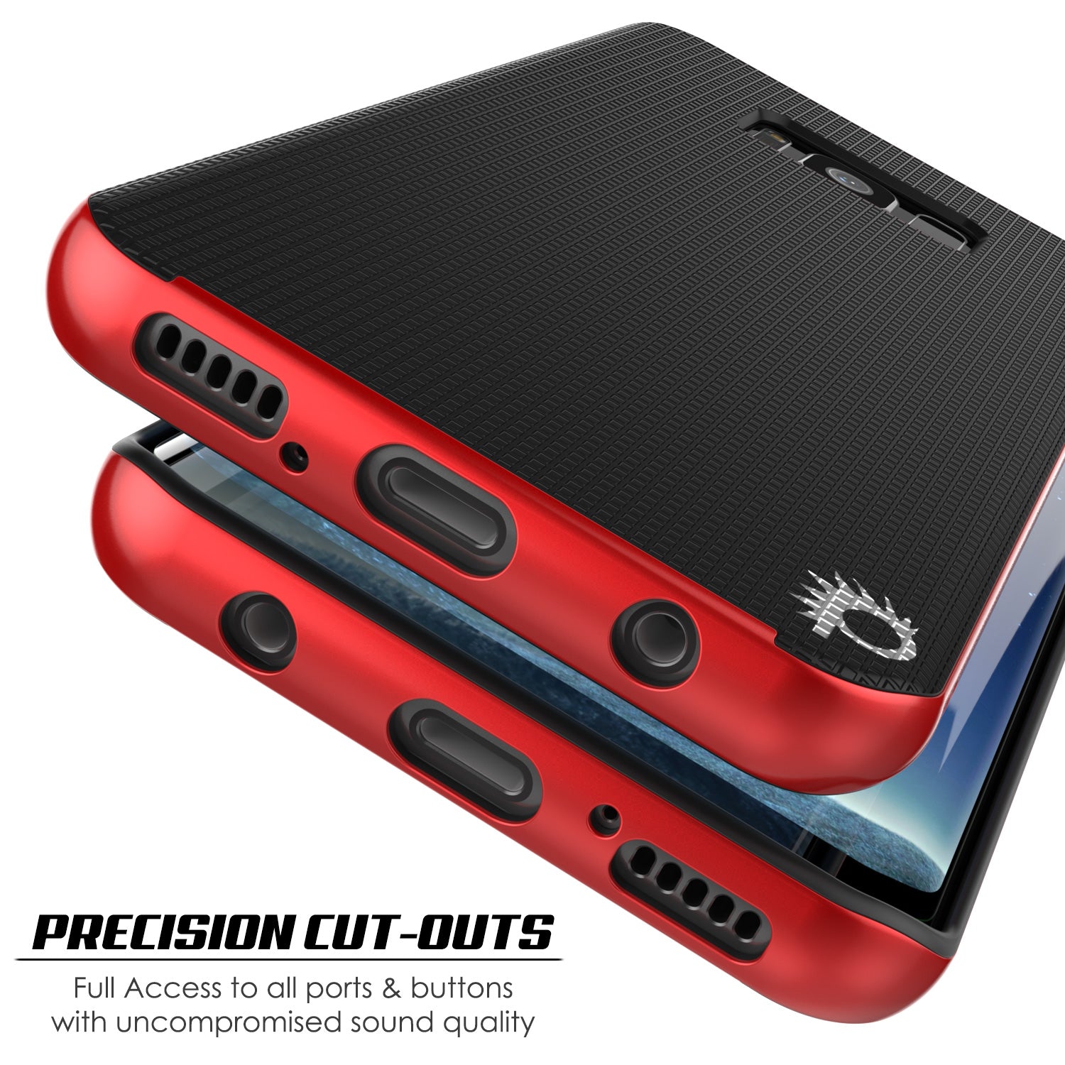 Galaxy S8 PLUS Case, PunkCase Stealth Red Series Hybrid 3-Piece Shockproof Dual Layer Cover