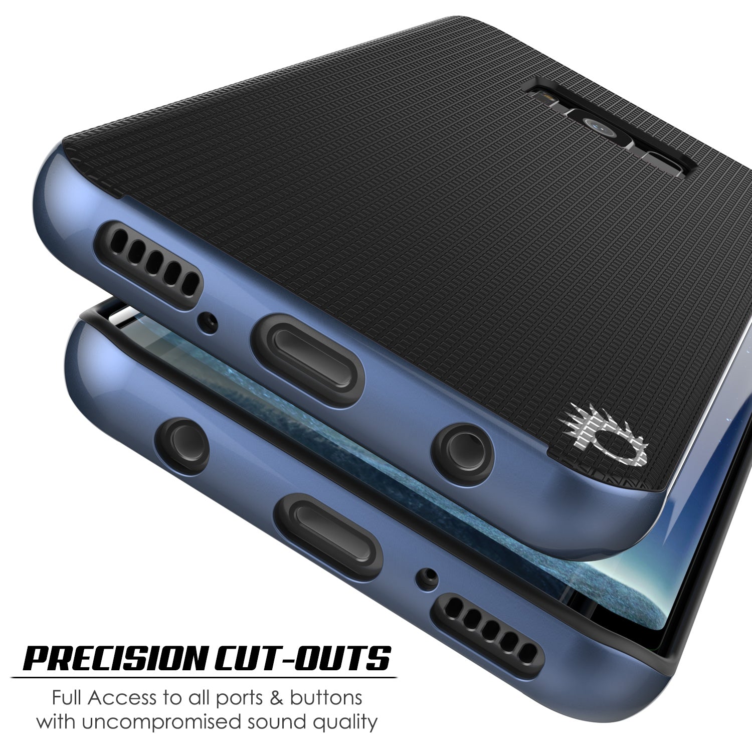 Galaxy S8 PLUS Case, PunkCase Stealth Navy Blue Series Hybrid 3-Piece Shockproof Dual Layer Cover