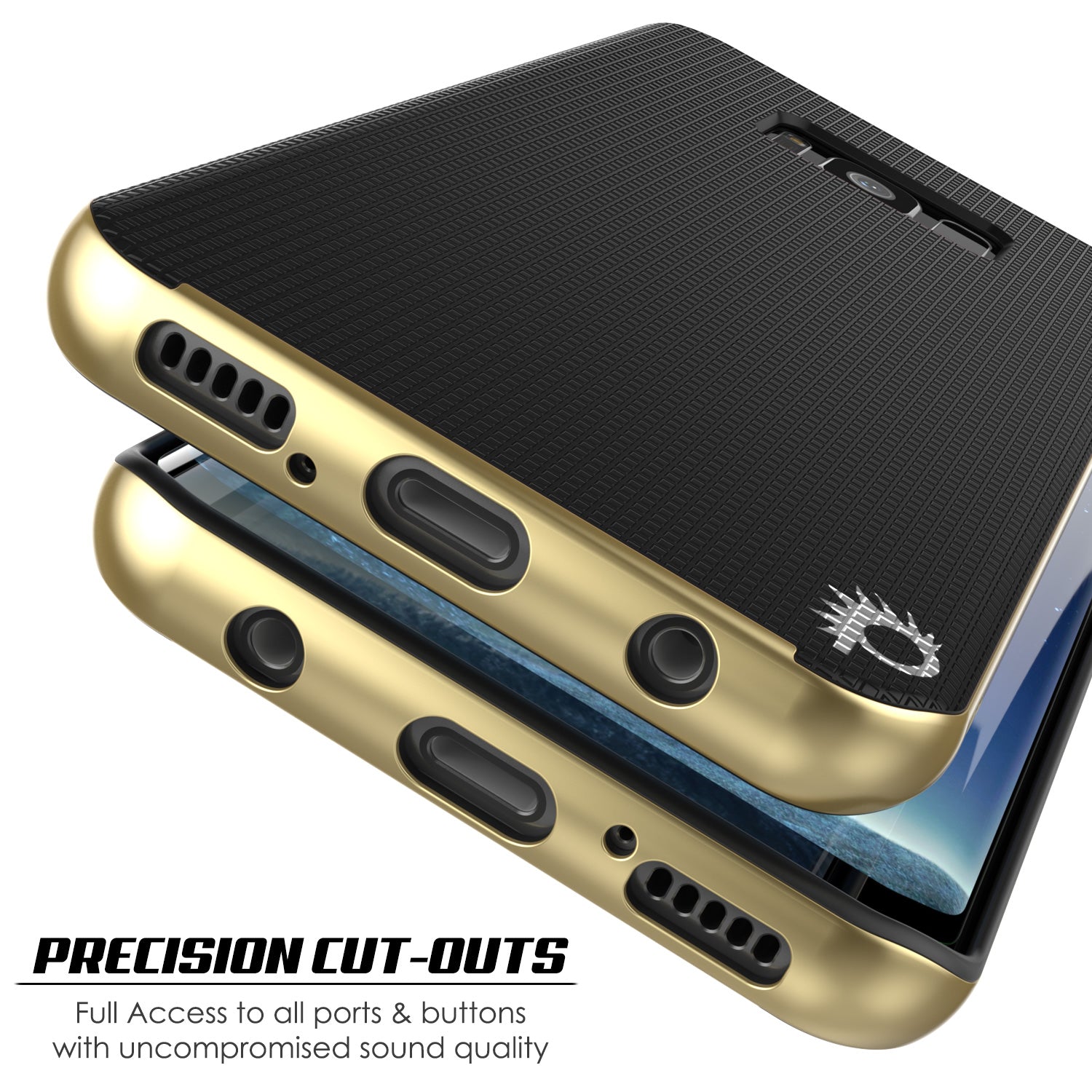 Galaxy S8 Case, PunkCase Stealth Gold Series Hybrid 3-Piece Shockproof Dual Layer Cover