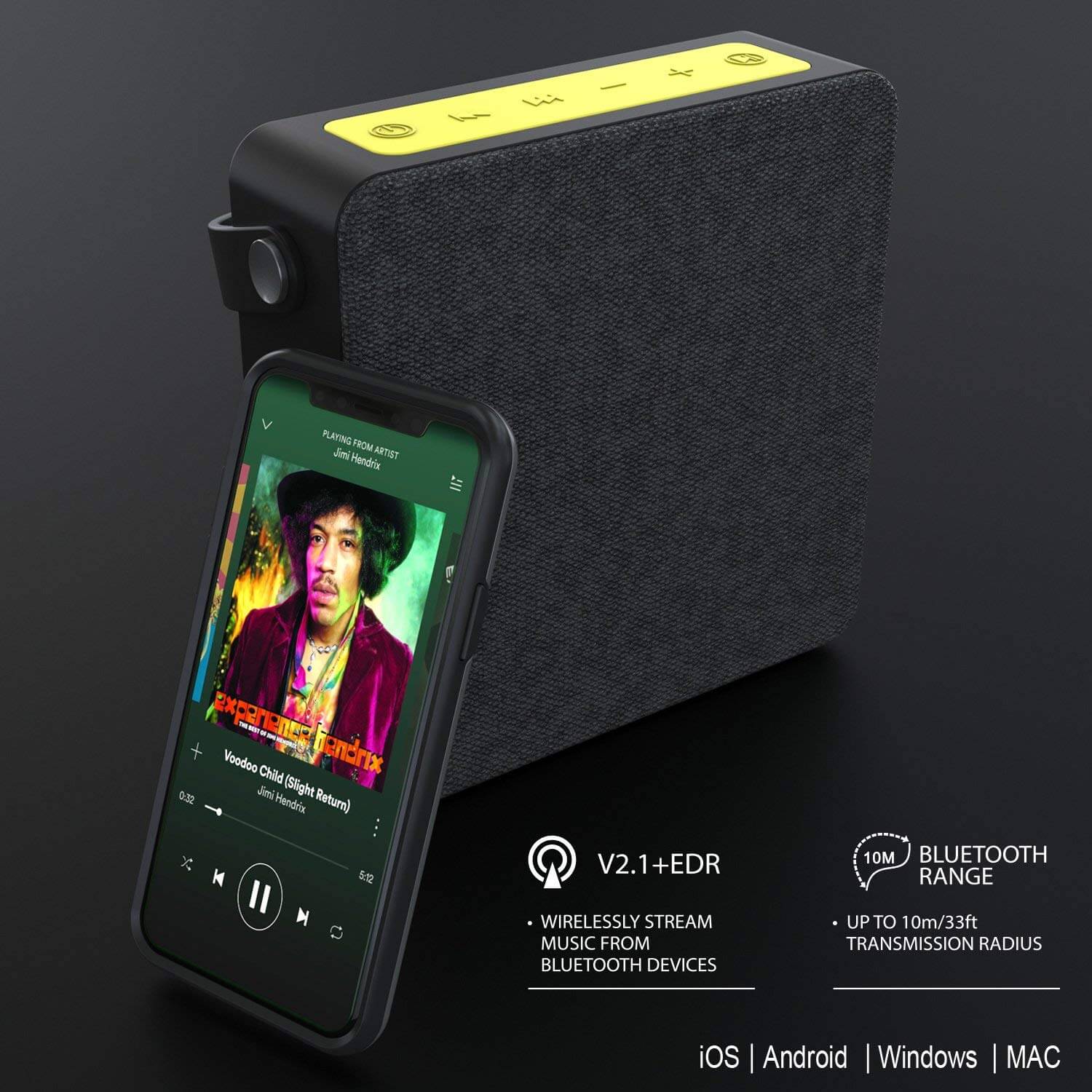 PUNKBOX Portable Wireless Bluetooth Speaker Loud Powerful for