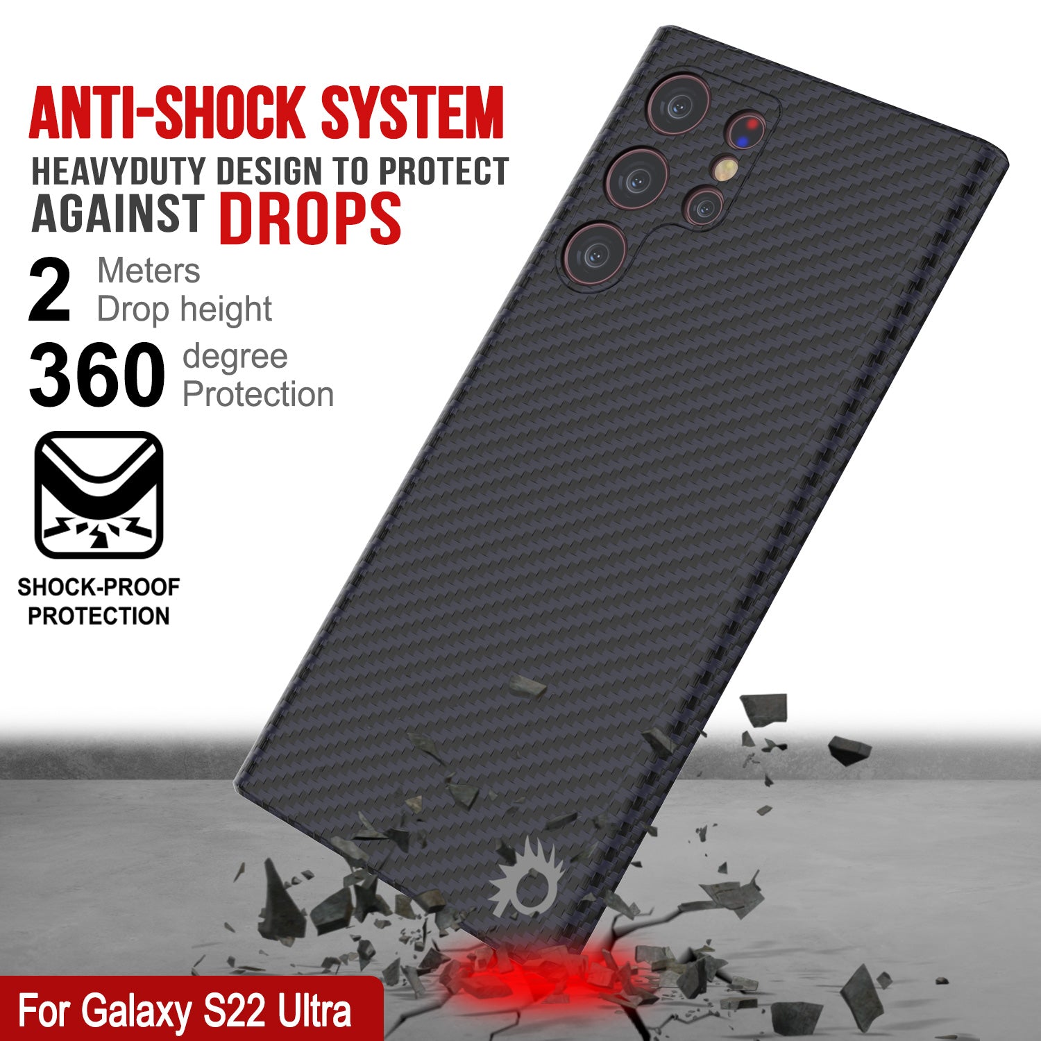 Punkcase S22 Ultra Carbon Fiber Case [AramidShield Series] Ultra Slim & Light Kevlar