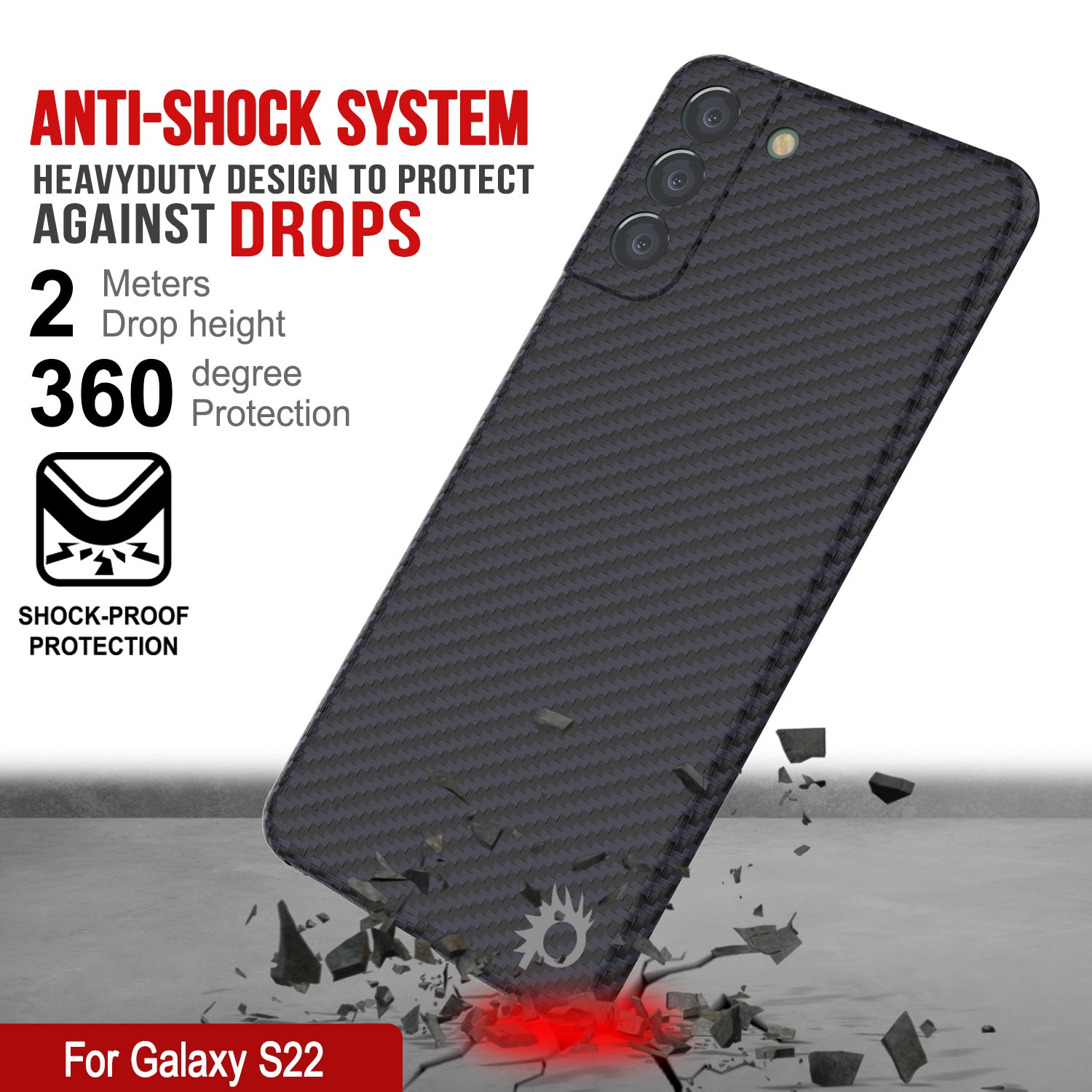 Punkcase S22 Carbon Fiber Case [AramidShield Series] Ultra Slim & Light Kevlar