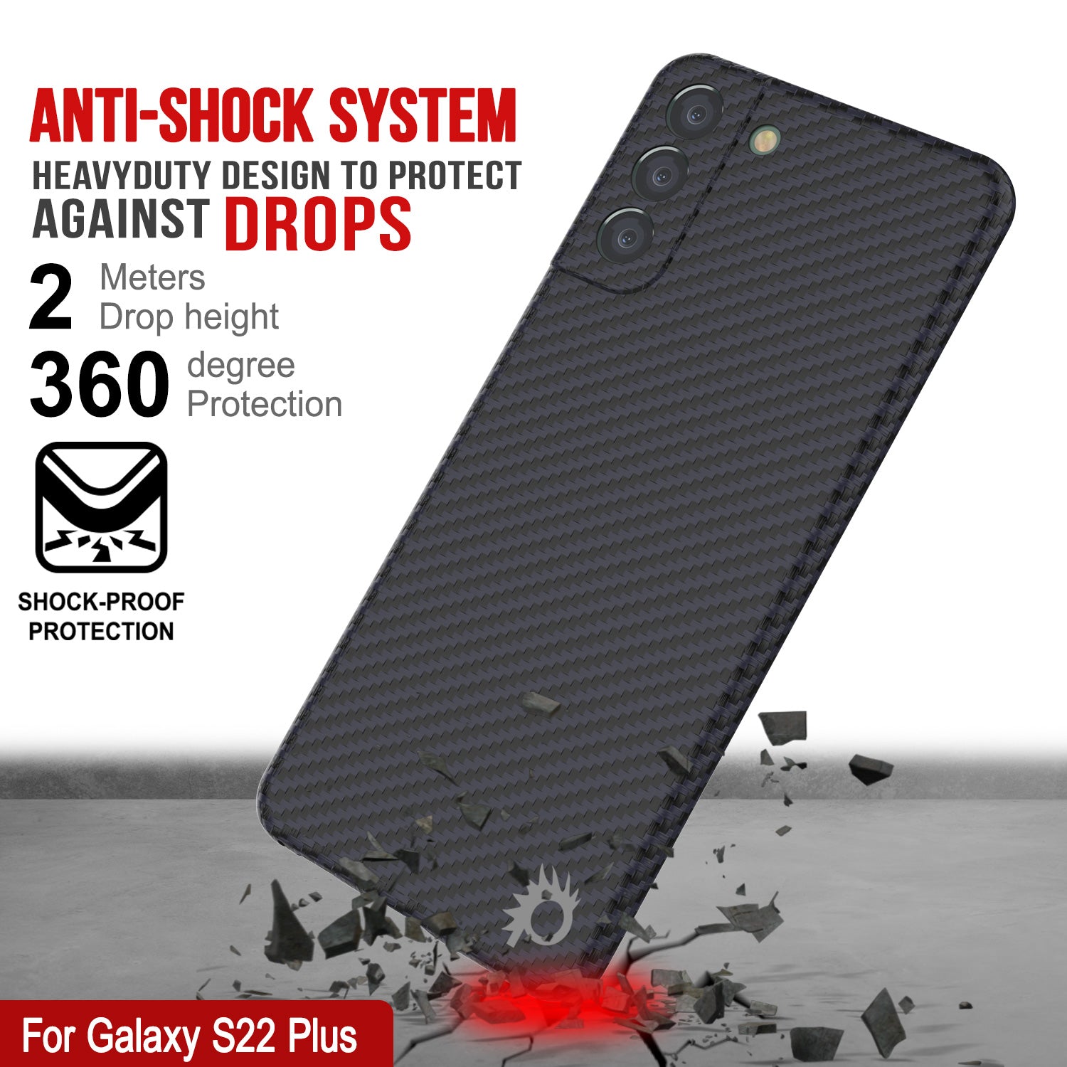 Punkcase S22+ Plus Carbon Fiber Case [AramidShield Series] Ultra Slim & Light Kevlar