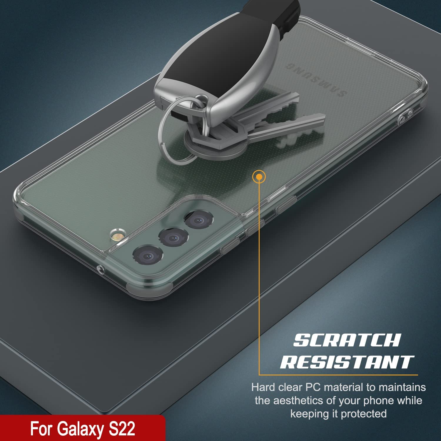 Punkcase for Galaxy S22 Case [Lucid 2.0 Series] [Slim Fit] [Clear Back]  W/PunkShield Screen Protector