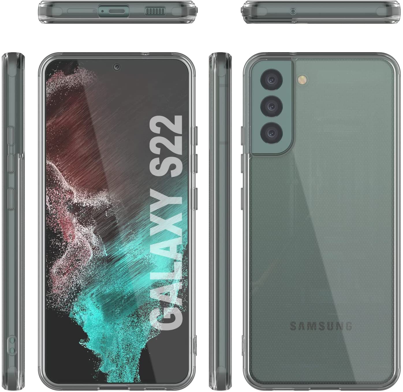 Punkcase for Galaxy S22 Case [Lucid 2.0 Series] [Slim Fit] [Clear Back]  W/PunkShield Screen Protector