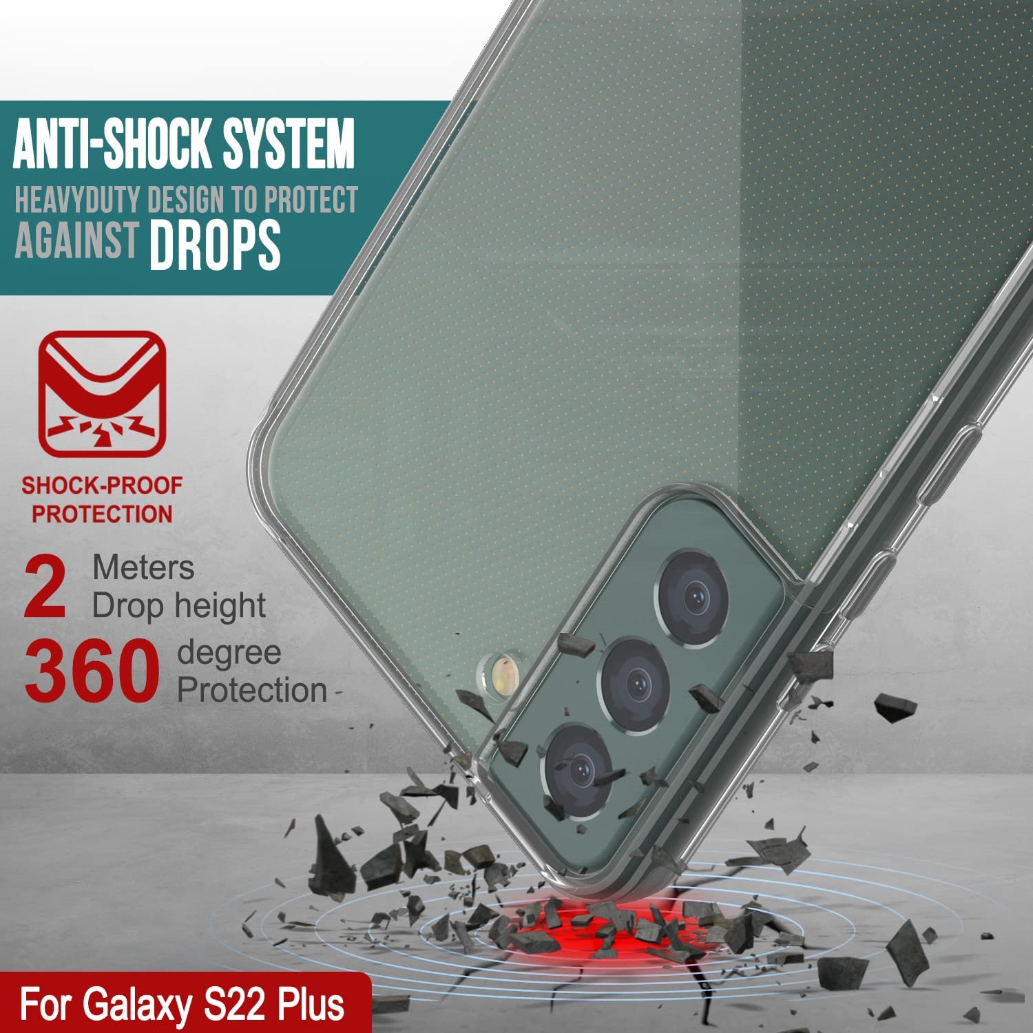 Punkcase for Galaxy S22+ Plus Case [Lucid 2.0 Series] [Slim Fit] [Clear Back]  W/PunkShield Screen Protector