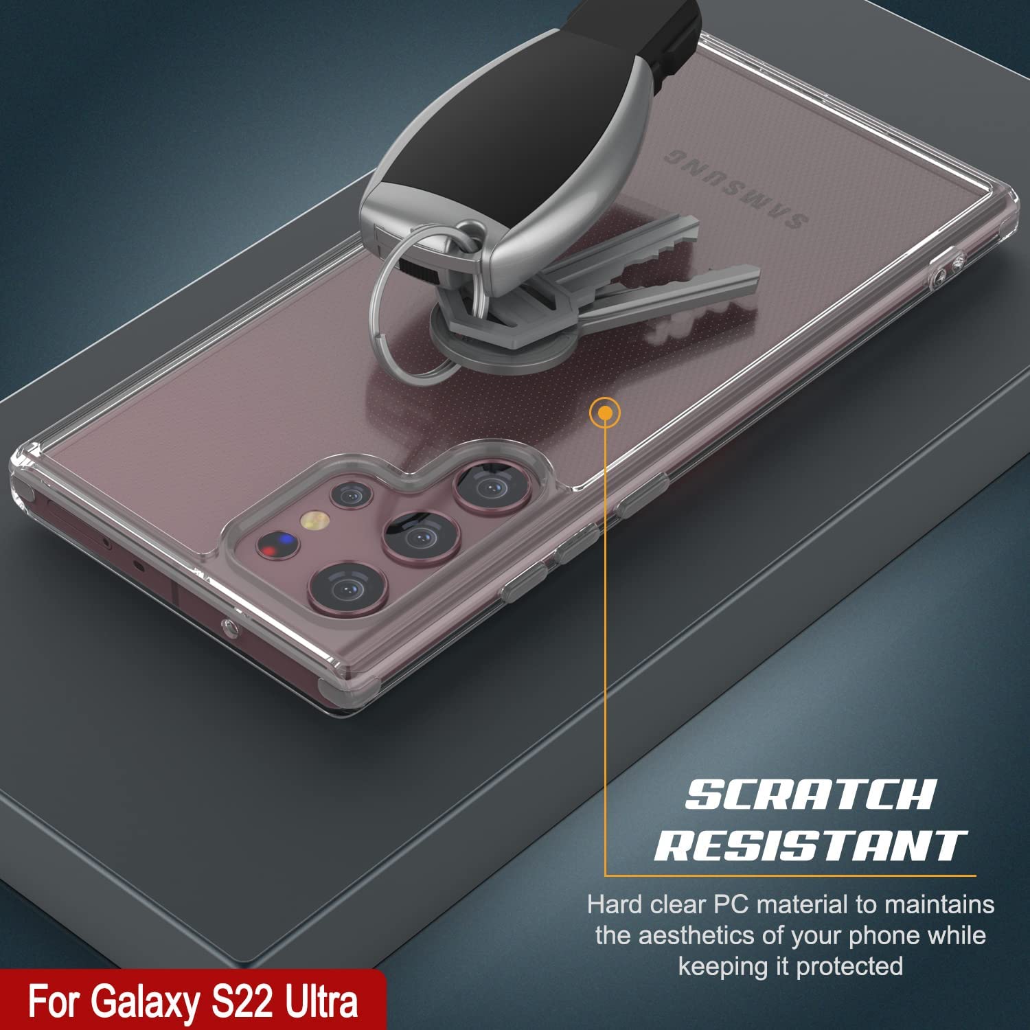 Punkcase for Galaxy S22 Ultra Case [Lucid 2.0 Series] [Slim Fit] [Clear Back]  W/PunkShield Screen Protector