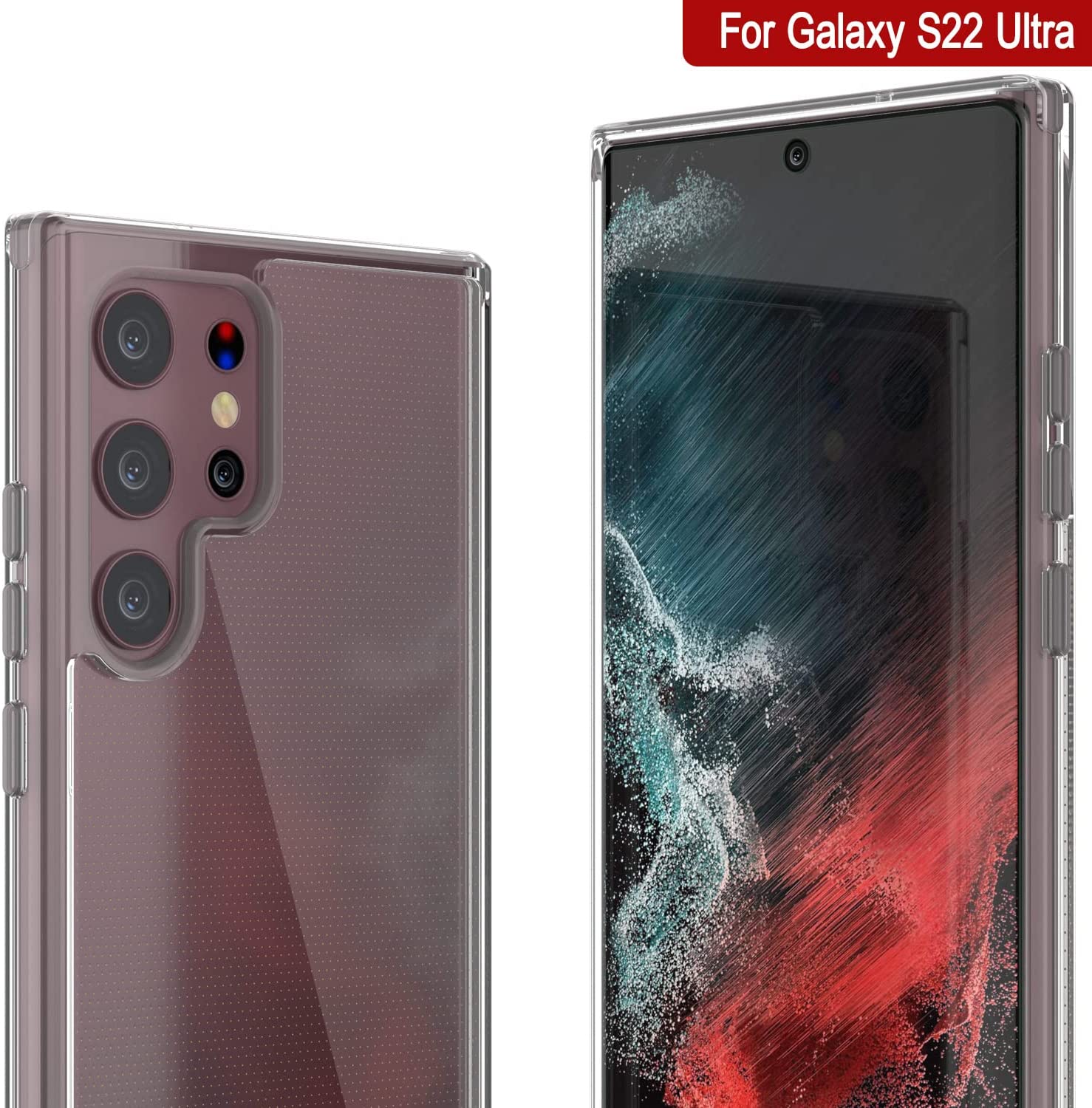 Punkcase for Galaxy S22 Ultra Case [Lucid 2.0 Series] [Slim Fit] [Clear Back]  W/PunkShield Screen Protector