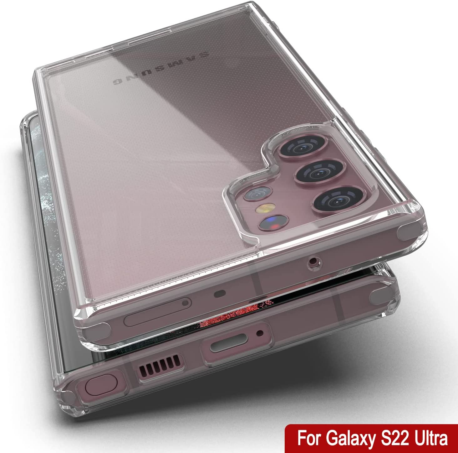 Punkcase for Galaxy S22 Ultra Case [Lucid 2.0 Series] [Slim Fit] [Clear Back]  W/PunkShield Screen Protector