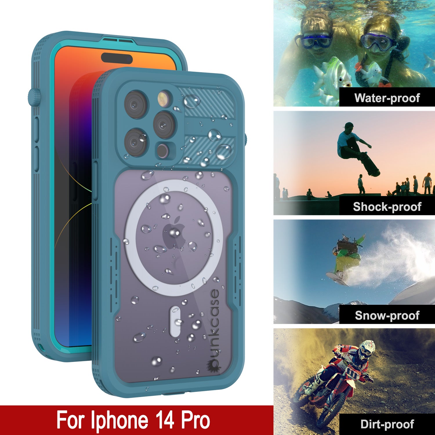 iPhone 14 Pro Waterproof Case [Alpine 2.0 Series] [Slim Fit] [IP68 Certified] [Shockproof] [Blue]