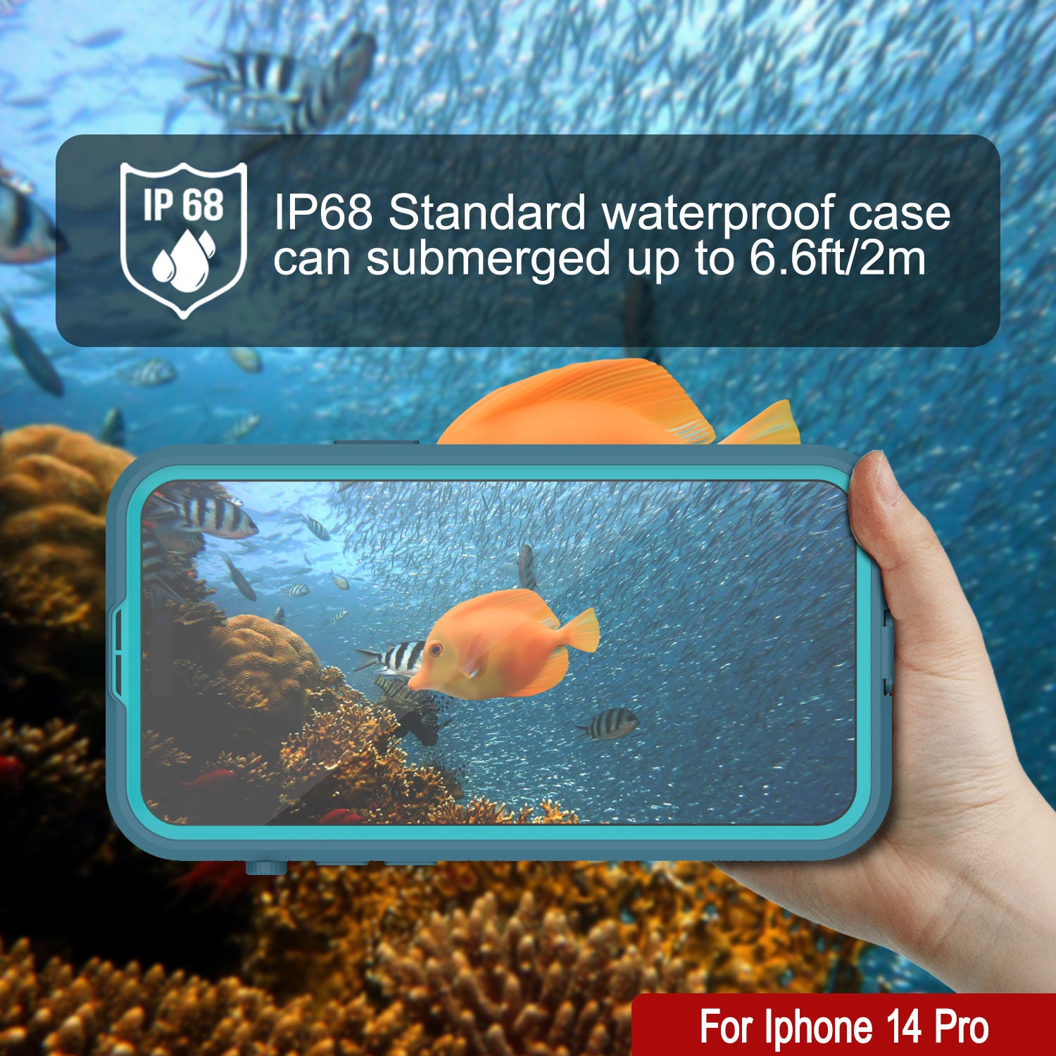iPhone 14 Pro Waterproof Case [Alpine 2.0 Series] [Slim Fit] [IP68 Certified] [Shockproof] [Blue]