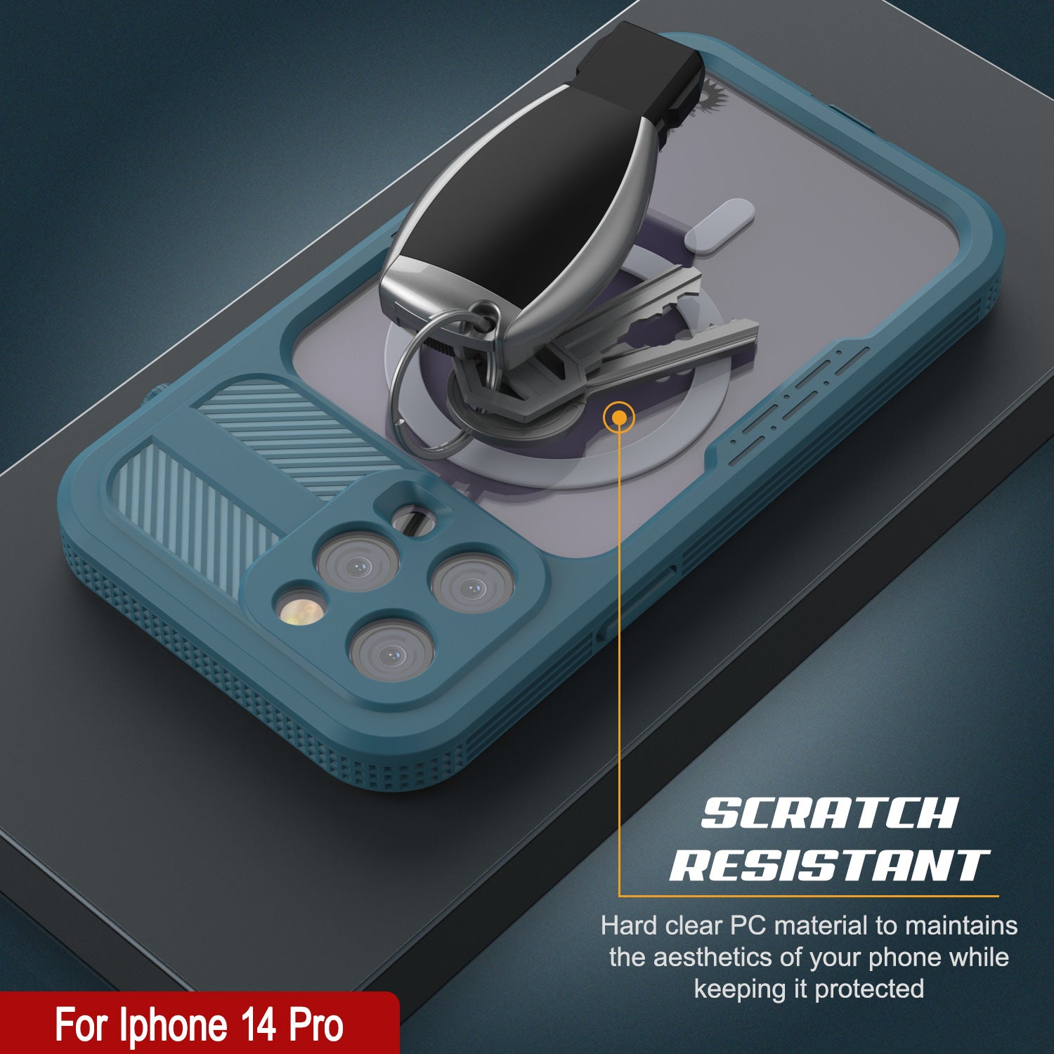 iPhone 14 Pro Waterproof Case [Alpine 2.0 Series] [Slim Fit] [IP68 Certified] [Shockproof] [Blue]