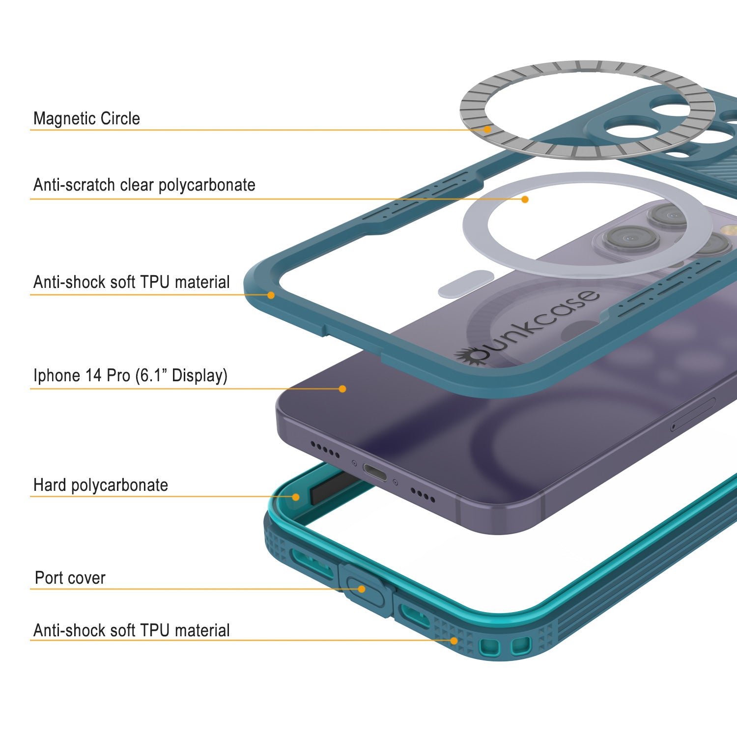 iPhone 14 Pro Waterproof Case [Alpine 2.0 Series] [Slim Fit] [IP68 Certified] [Shockproof] [Blue]