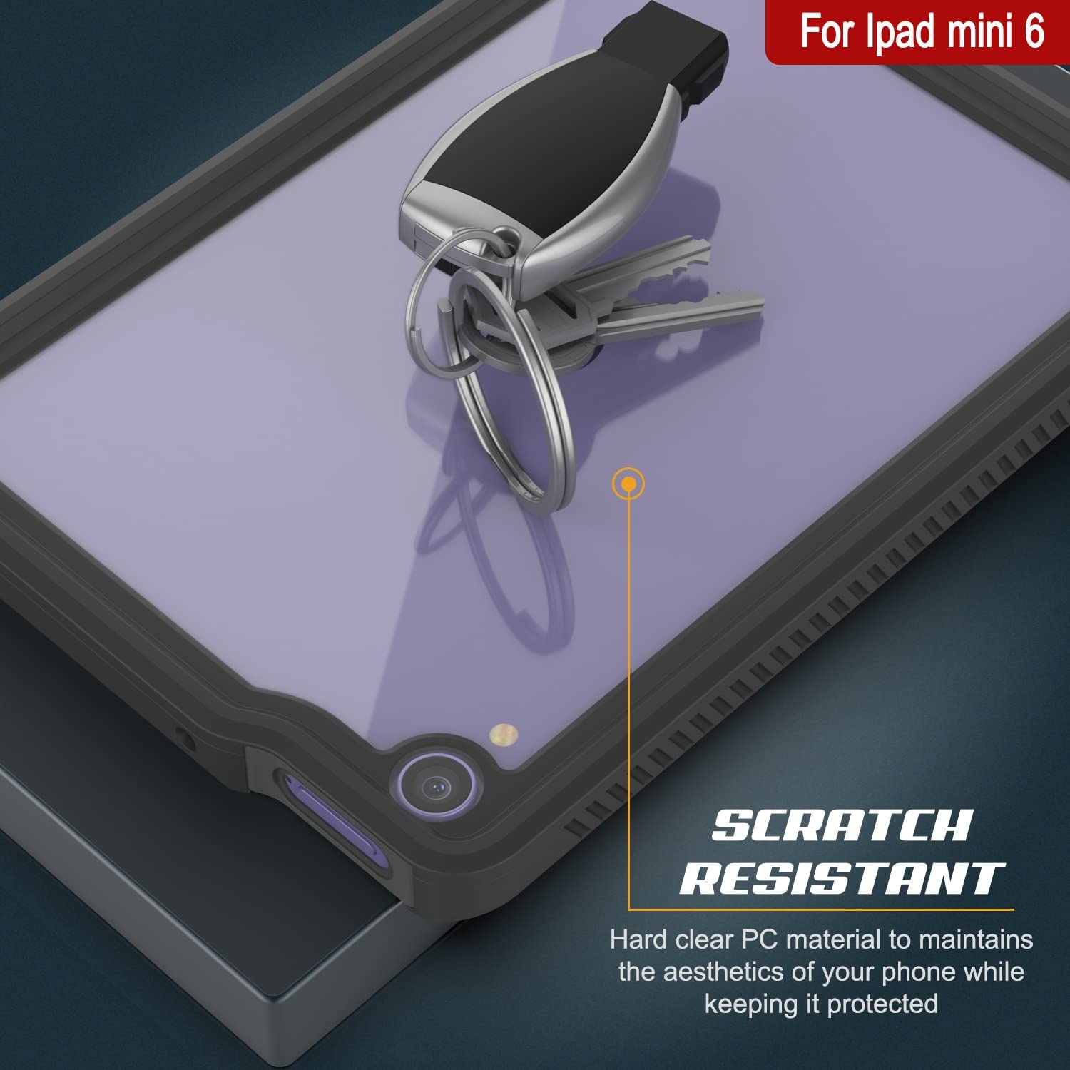 Punkcase for iPad 6 Mini Waterproof Case | Clear Back | IP68 Certified W/ Built-in Screen Protector [Black]