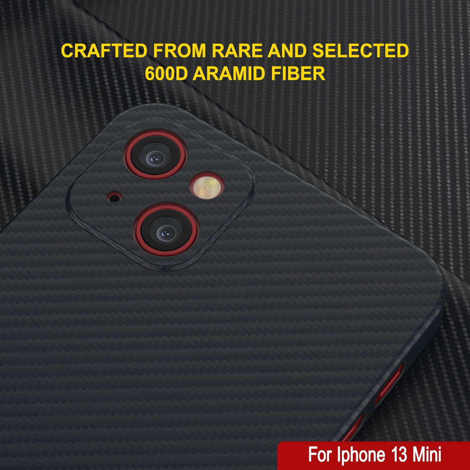 Punkcase iPhone 13 Mini Carbon Fiber Case [AramidShield Series] Ultra Slim & Light Kevlar