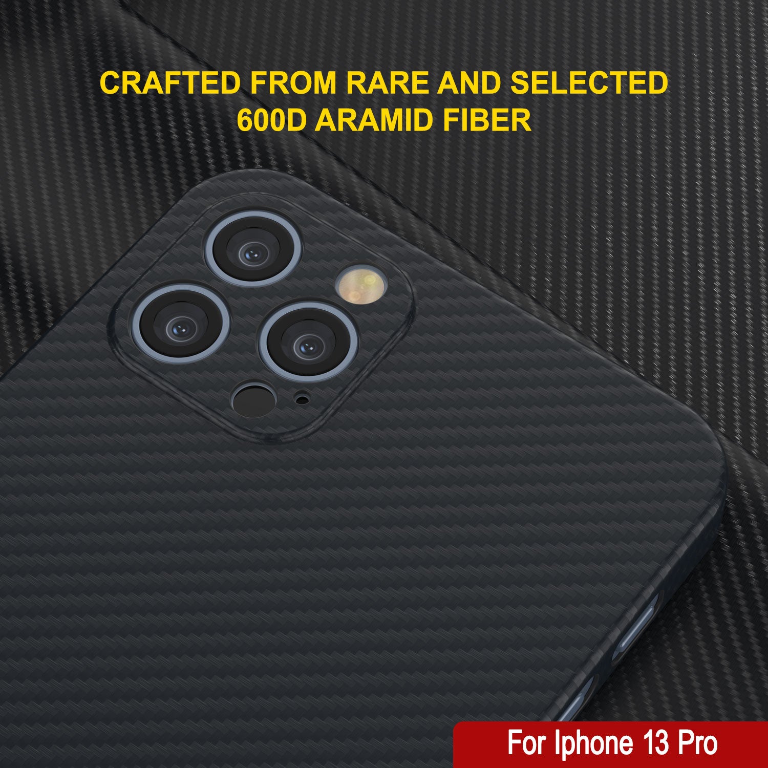 Punkcase iPhone 13 Pro Carbon Fiber Case [AramidShield Series] Ultra Slim & Light Kevlar