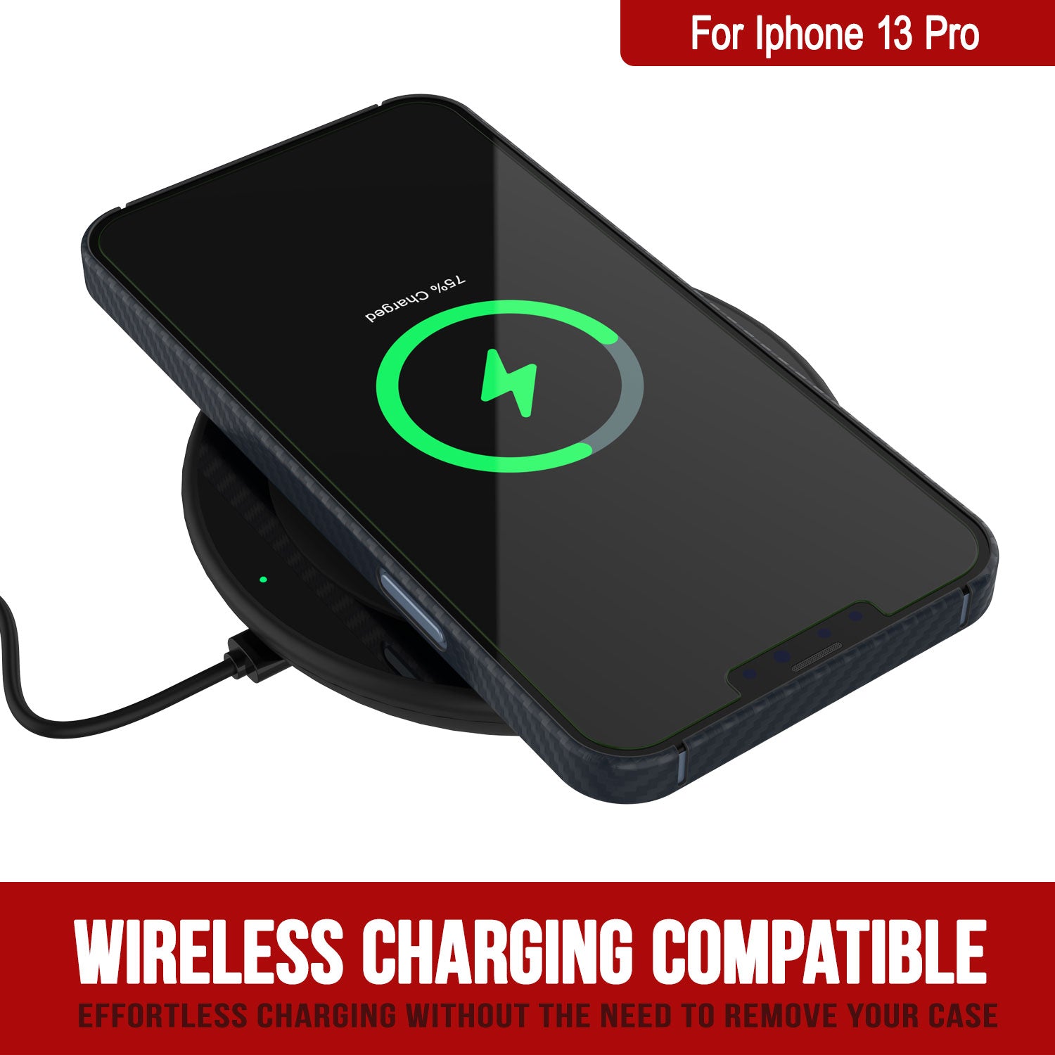 Punkcase iPhone 13 Pro Carbon Fiber Case [AramidShield Series] Ultra Slim & Light Kevlar