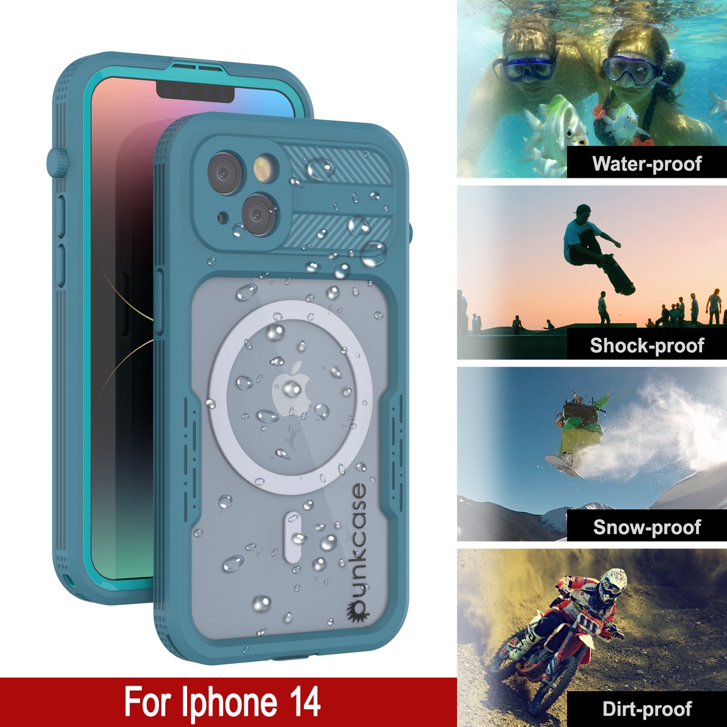 iPhone 14 Waterproof Case [Alpine 2.0 Series] [Slim Fit] [IP68 Certified] [Shockproof] [Blue]
