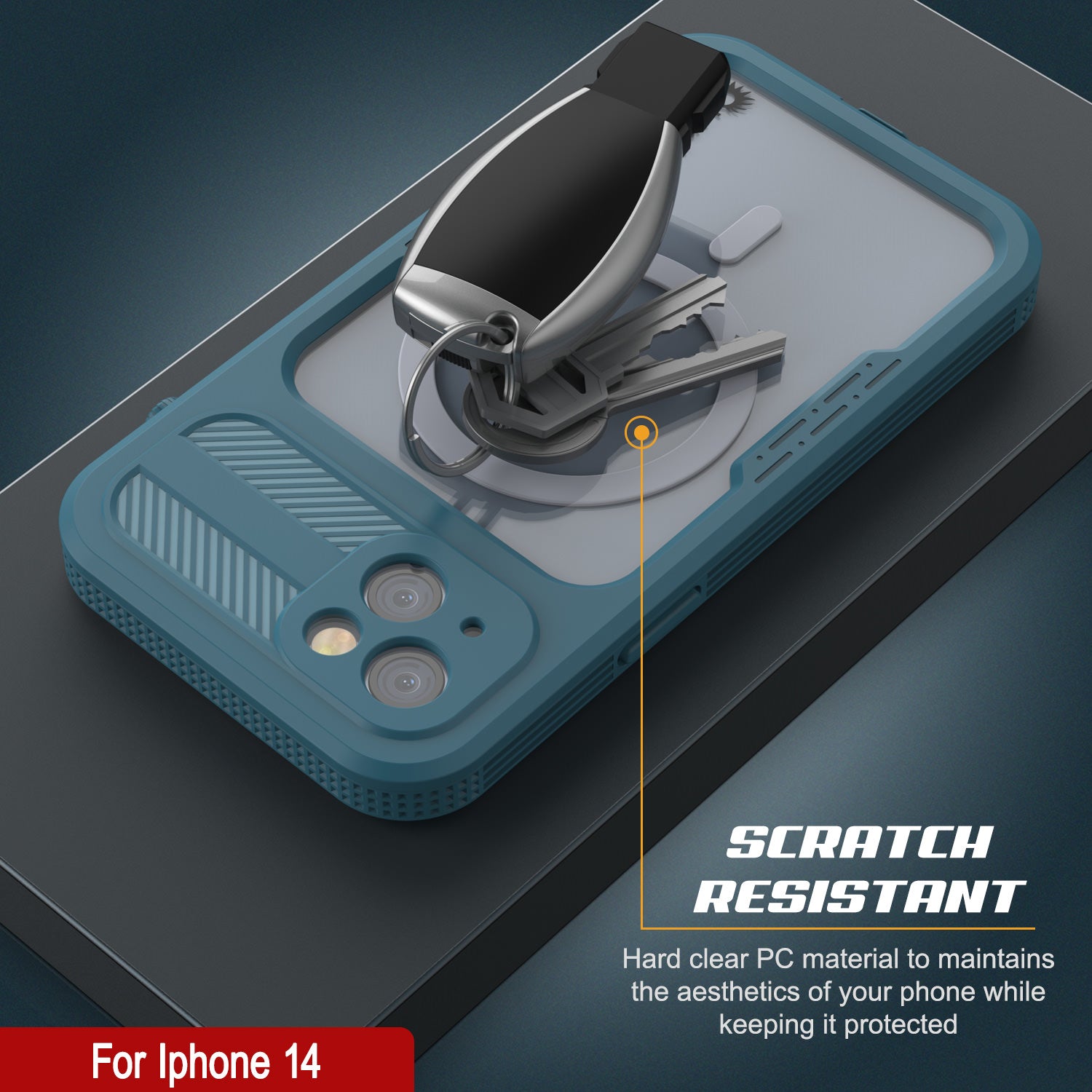 iPhone 14 Waterproof Case [Alpine 2.0 Series] [Slim Fit] [IP68 Certified] [Shockproof] [Blue]