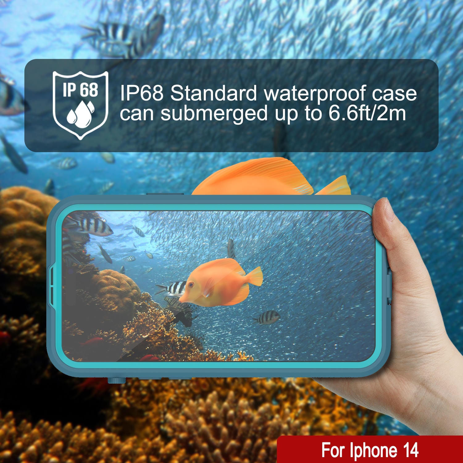 iPhone 14 Waterproof Case [Alpine 2.0 Series] [Slim Fit] [IP68 Certified] [Shockproof] [Blue]