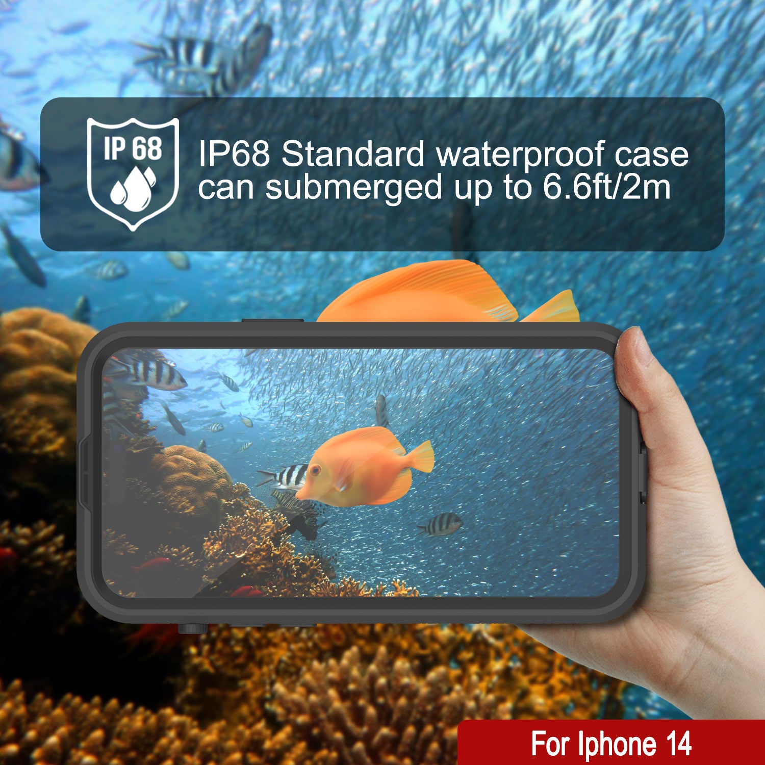iPhone 14 Waterproof Case [Alpine 2.0 Series] [Slim Fit] [IP68 Certified] [Shockproof] [Black]