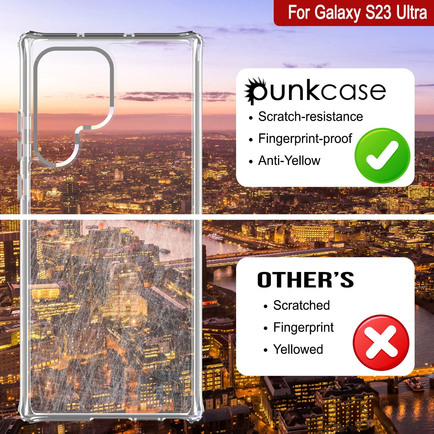 for Samsung Galaxy S23 Ultra Acrylic + TPU Hybrid Case Drop-Proof