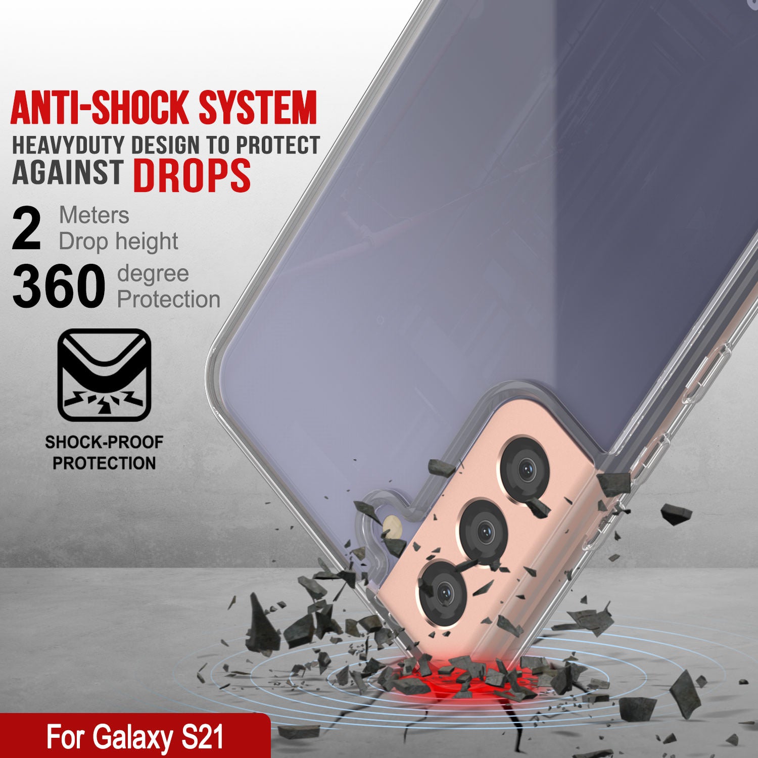 Punkcase Galaxy S21 Case with Kickstand [Crystal Kickstand Series] [Slim Fit]