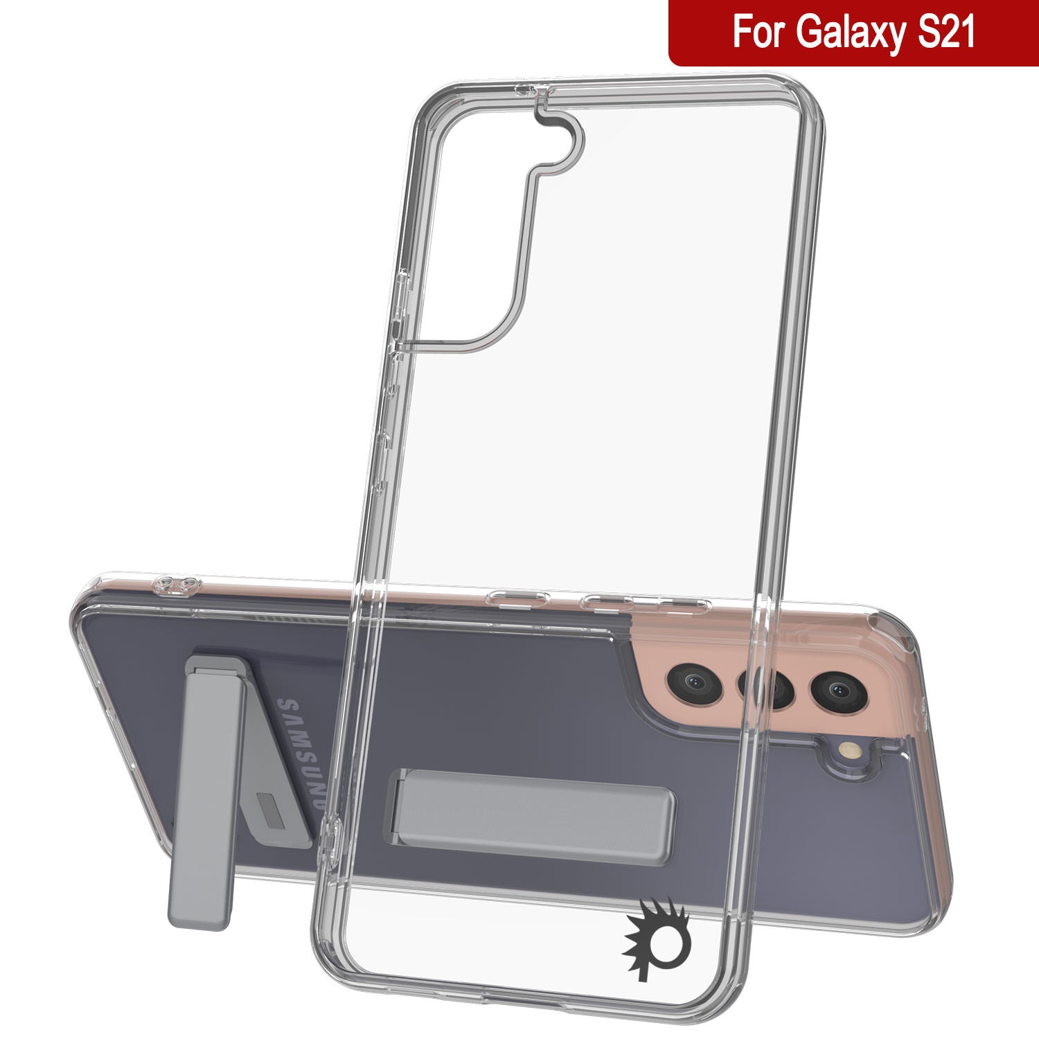 Punkcase Galaxy S21 Case with Kickstand [Crystal Kickstand Series] [Slim Fit]