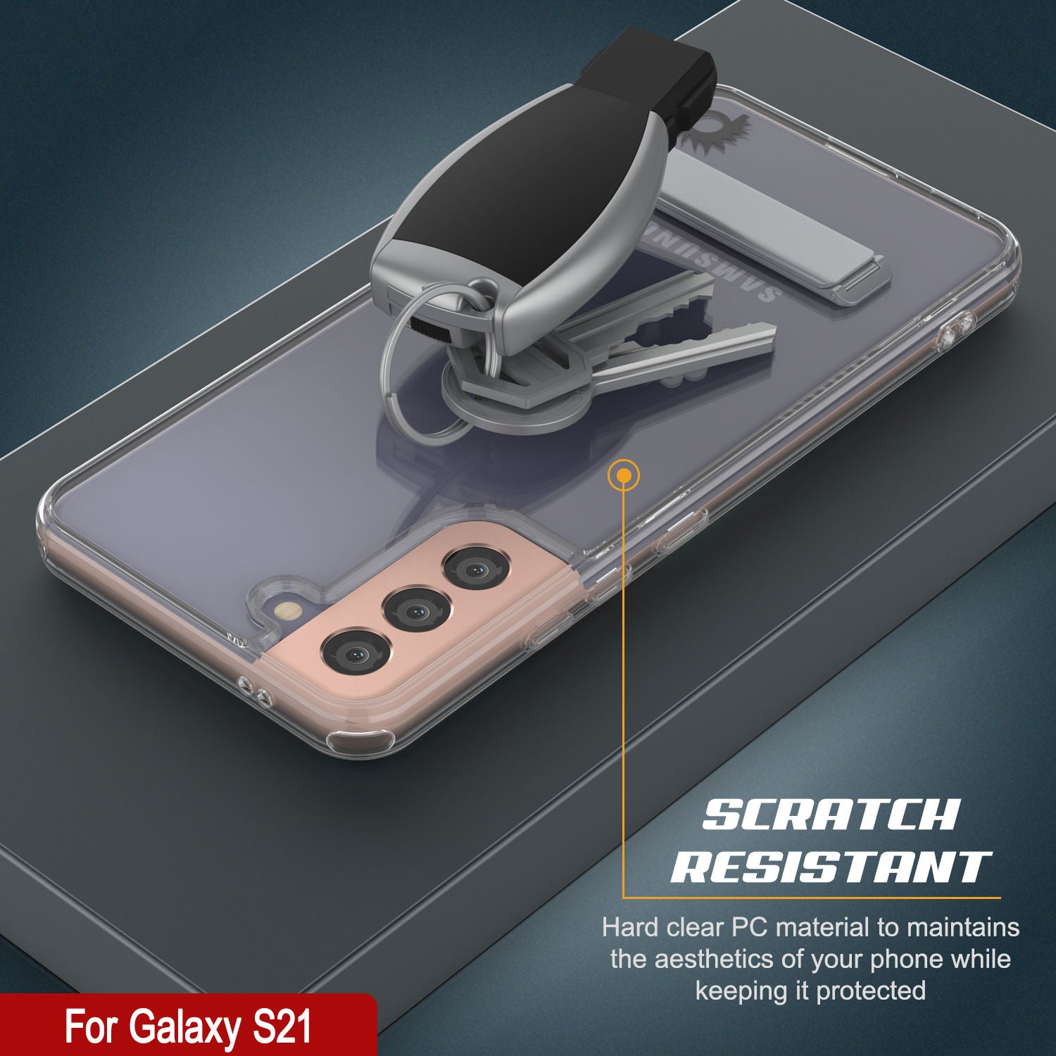 Punkcase Galaxy S21 Case with Kickstand [Crystal Kickstand Series] [Slim Fit]