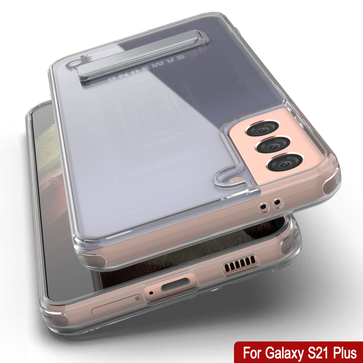 Punkcase Galaxy S21+ Plus Case with Kickstand [Crystal Kickstand Series] [Slim Fit]