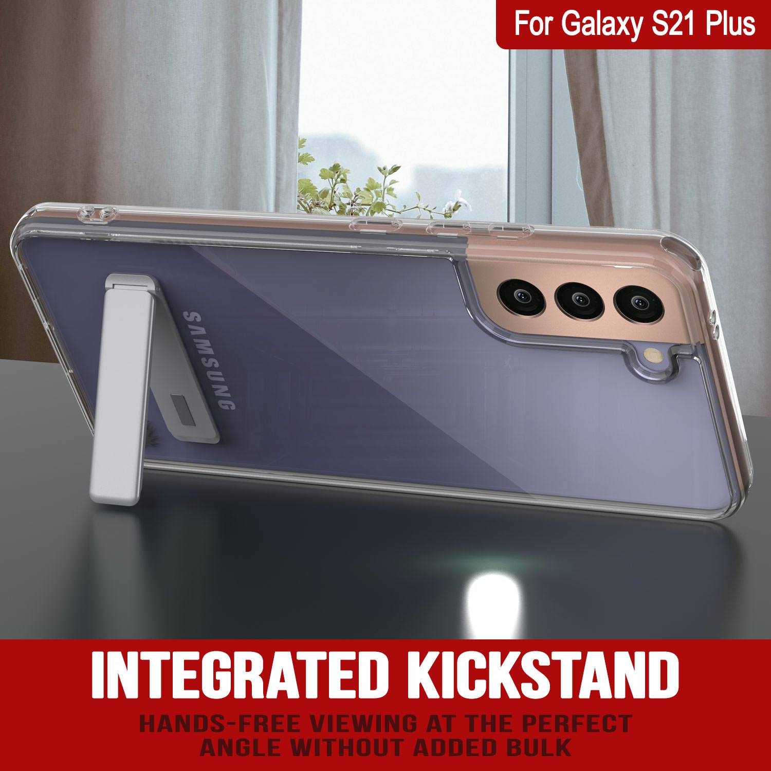 Punkcase Galaxy S21+ Plus Case with Kickstand [Crystal Kickstand Series] [Slim Fit]