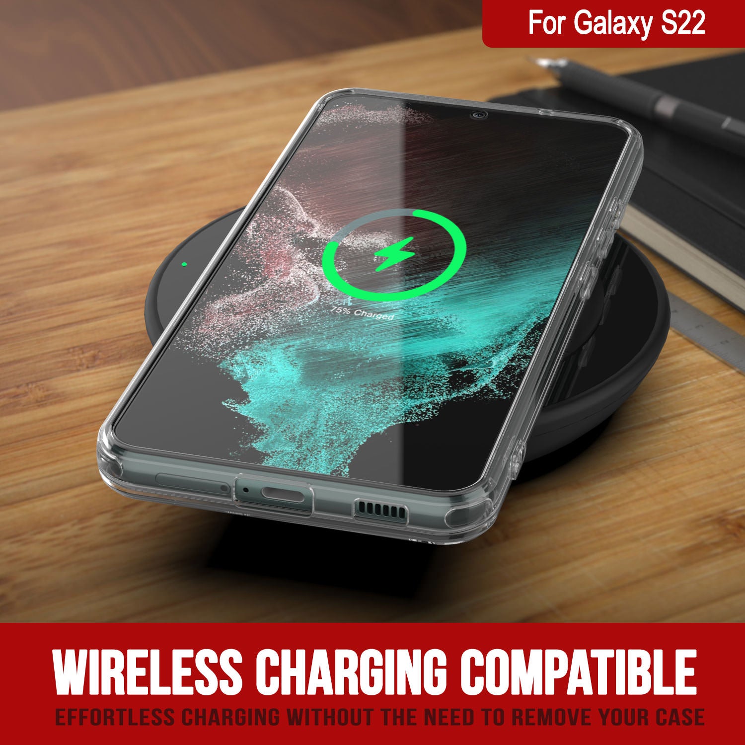 Punkcase Galaxy S22 Case with Kickstand [Crystal Kickstand Series] [Slim Fit]